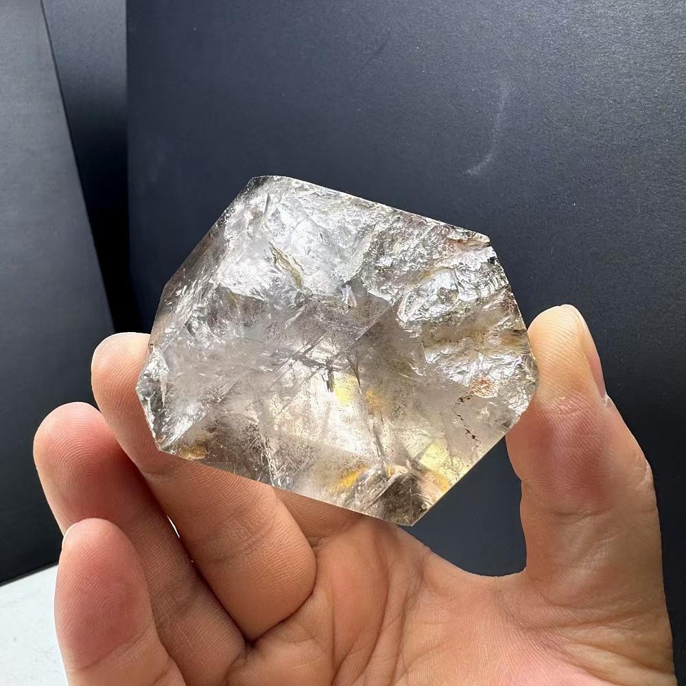290g Natural Rainbow Smoky Quartz Obelisk Crystal Mineral Reiki Decor