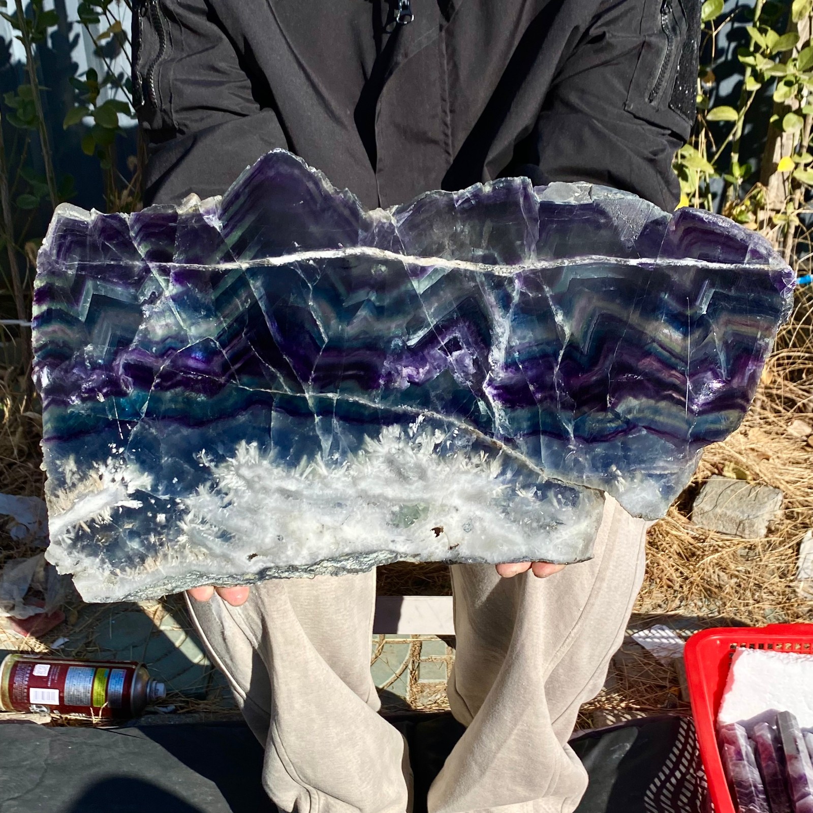 10.8LB Natural beautiful Rainbow Fluorite Crystal flake original stone specimen