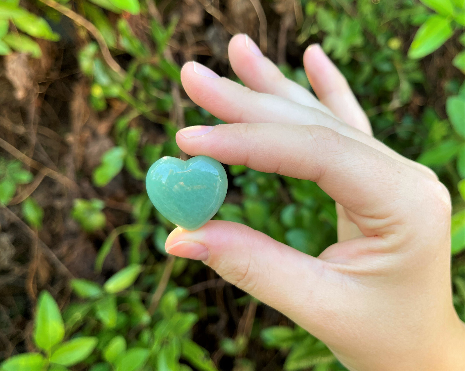 Green Aventurine Heart: 1″ (Crystal Heart, Puffed, Stone Heart, Gemstone Heart)