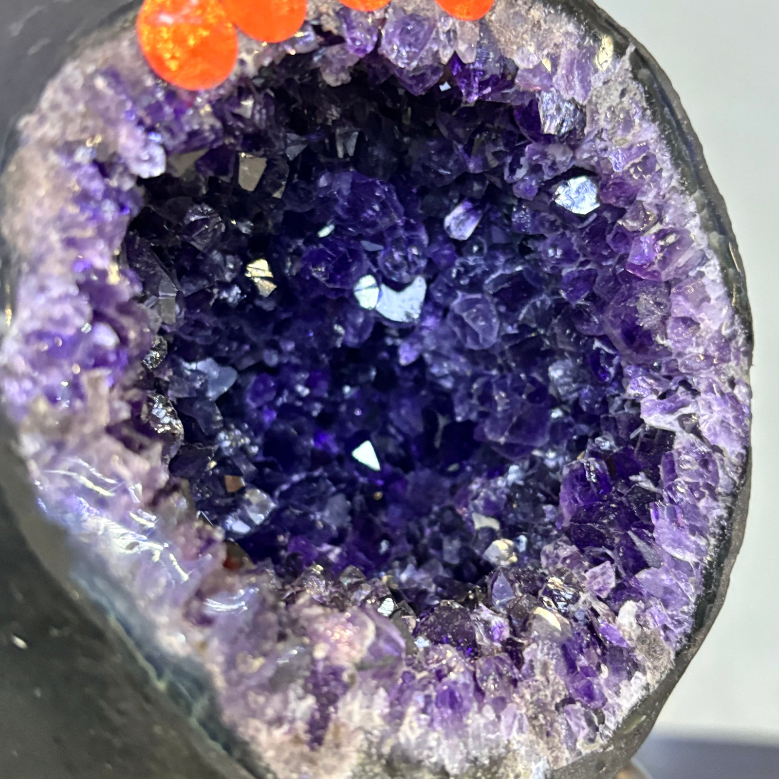 5.4LB Natural uruguay amethyst geode quartz money bag crystal +stand