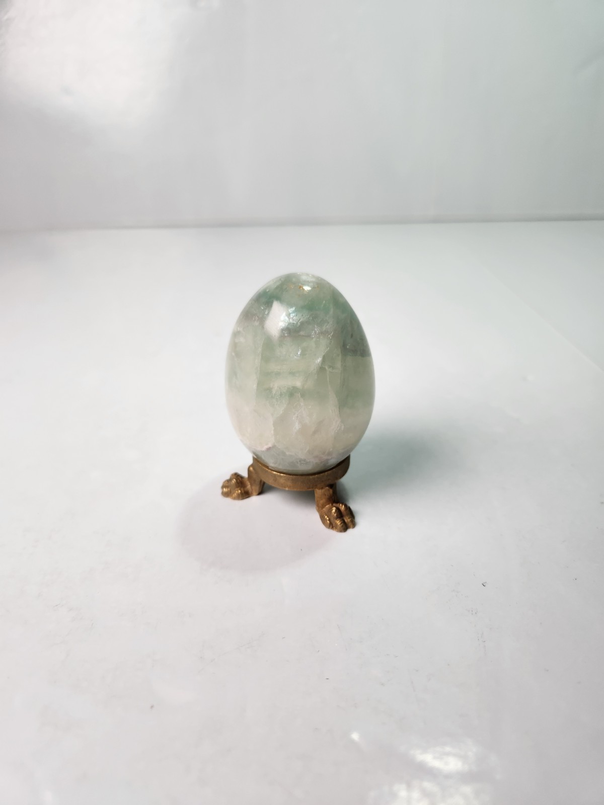 Green Flourite Crystal Egg With Stand 2”
