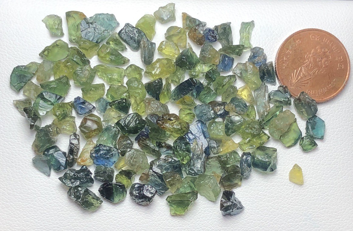 60 Crt/Rough Teal Sapphire From Tanzania Mine, Small Size Ready For Mm Size Cut