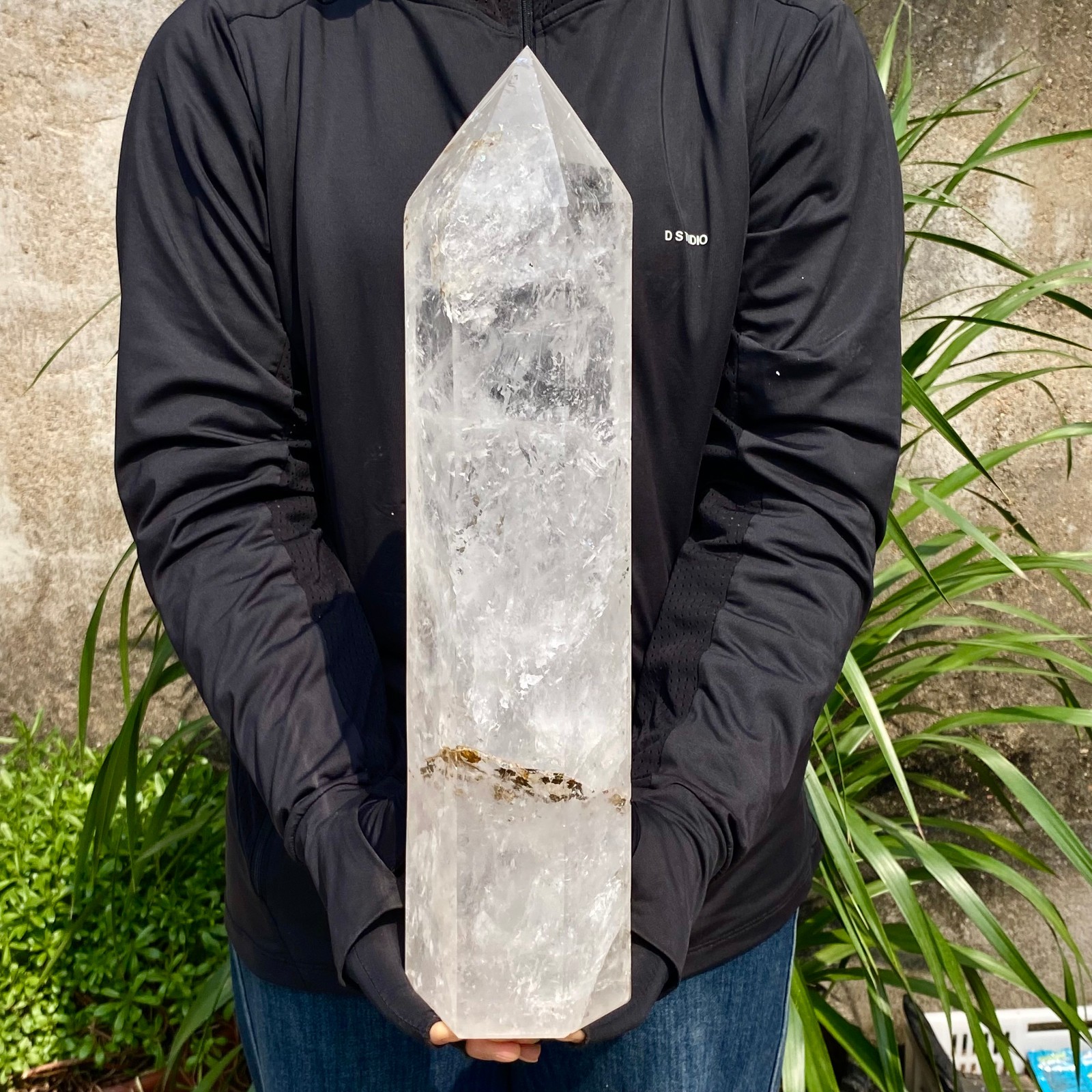 12.76LB Natural Clear Crystal Obelisk Quartz Energy Tower Point Reiki Healing