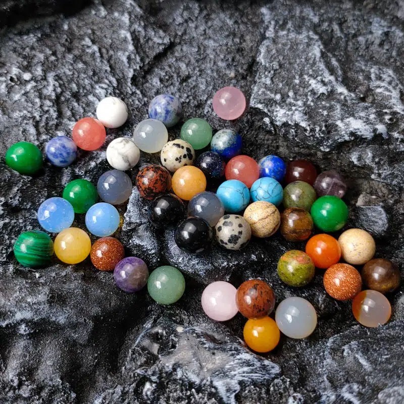 30Pcs 10MM Natural Gemstone No Holes Ball Bead Round Beads For Jewelry Making