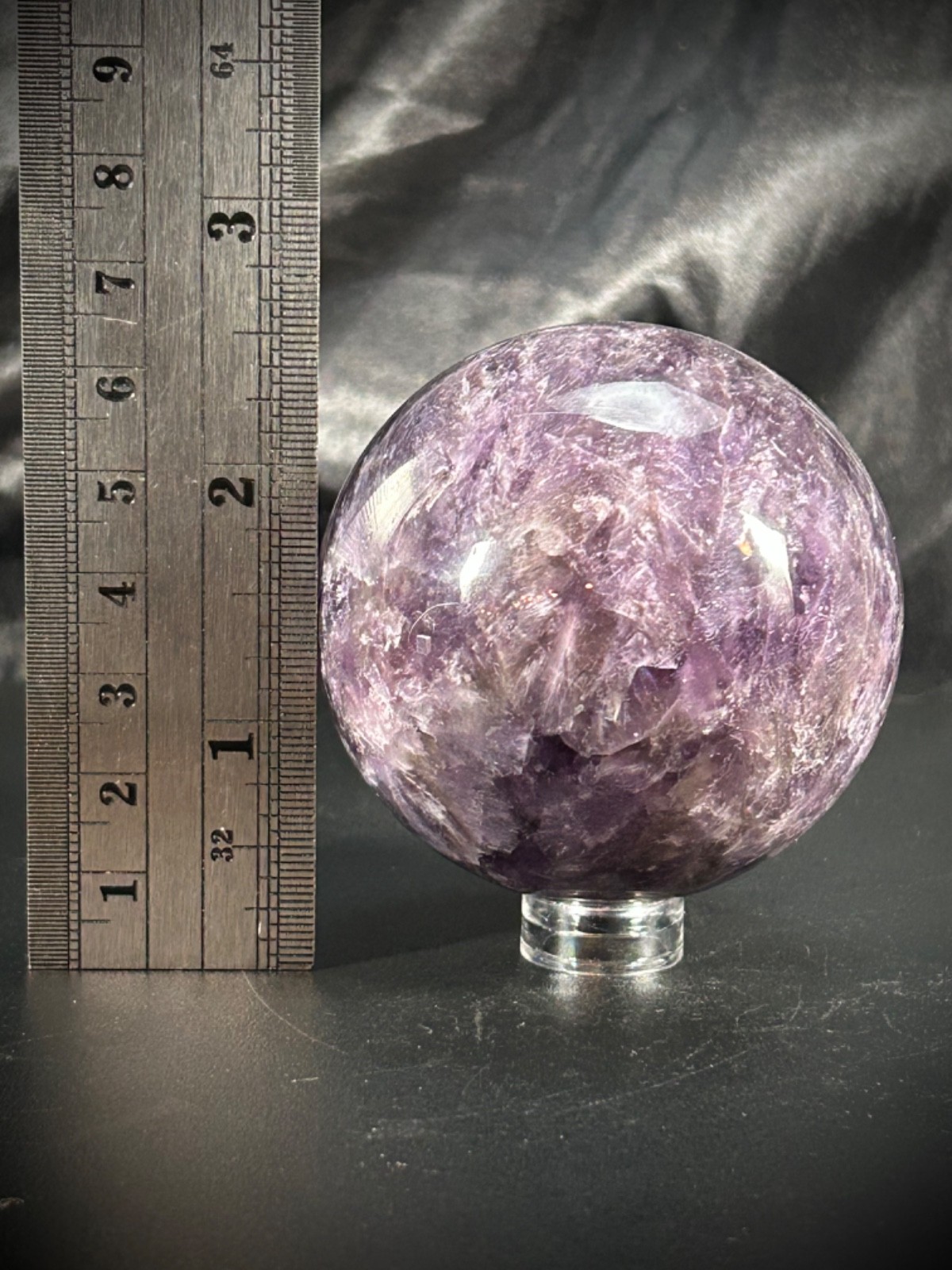 2.31″ Beautiful Amethyst Sphere With Acrylic Stand 9.9oz (282 grams)