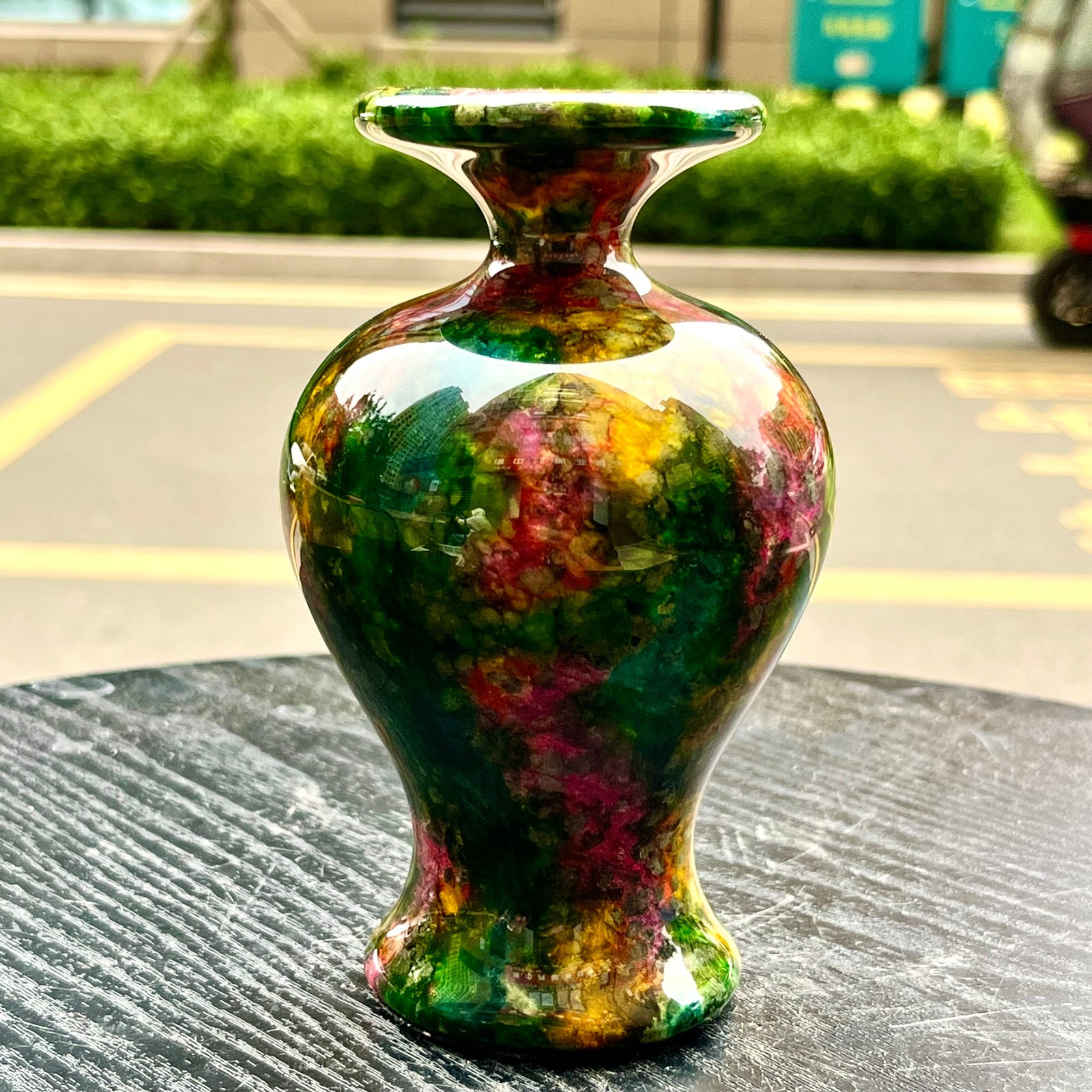 1.94LB Natural “Seven Colors Jade” vase specimen -Taiwan China