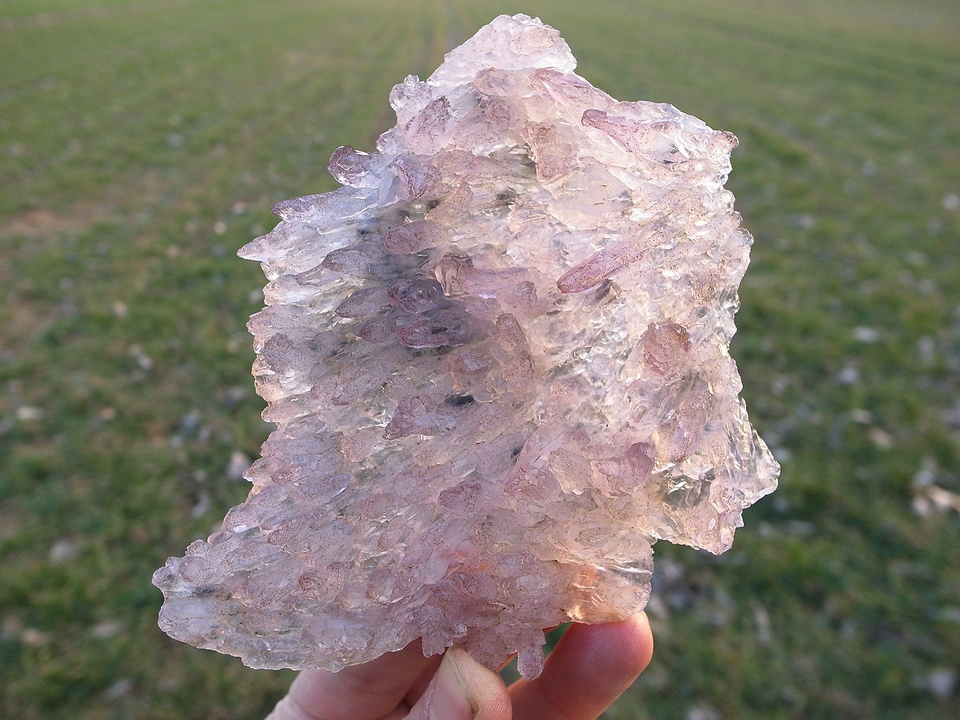 Purple-Lavender Center AMETHYST FLOWERS w/Crystal ClearTips Brazil for sale