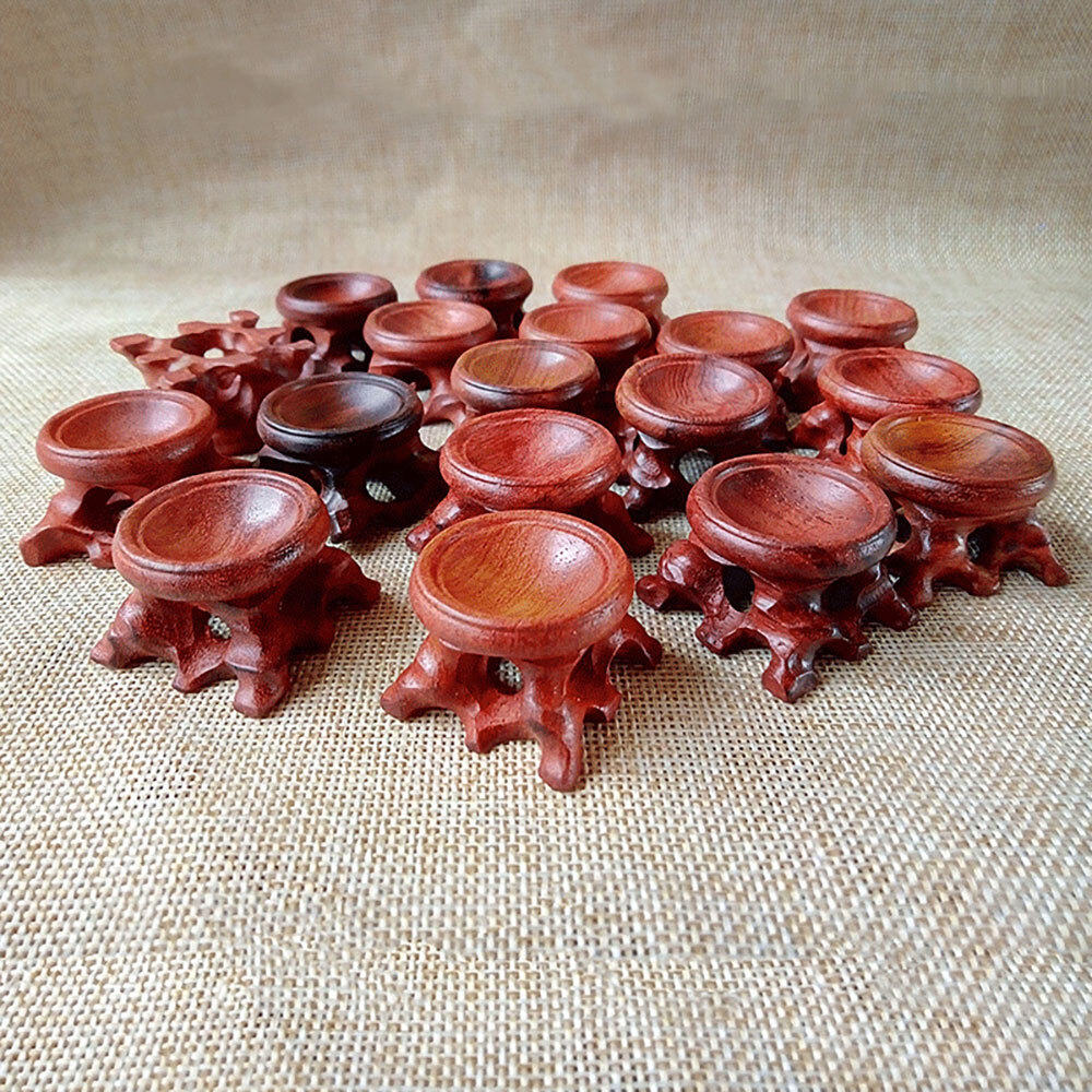 For Crystal Ball Sphere Globe Stone Holder Wooden Display Stand Base Decoration