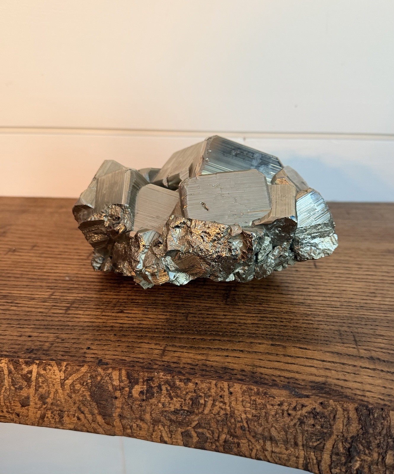 Peruvian Pyrite Crystal Cluster-Huanzala Mine, Huanuco, Peru-AAA Quality-6.9lbs