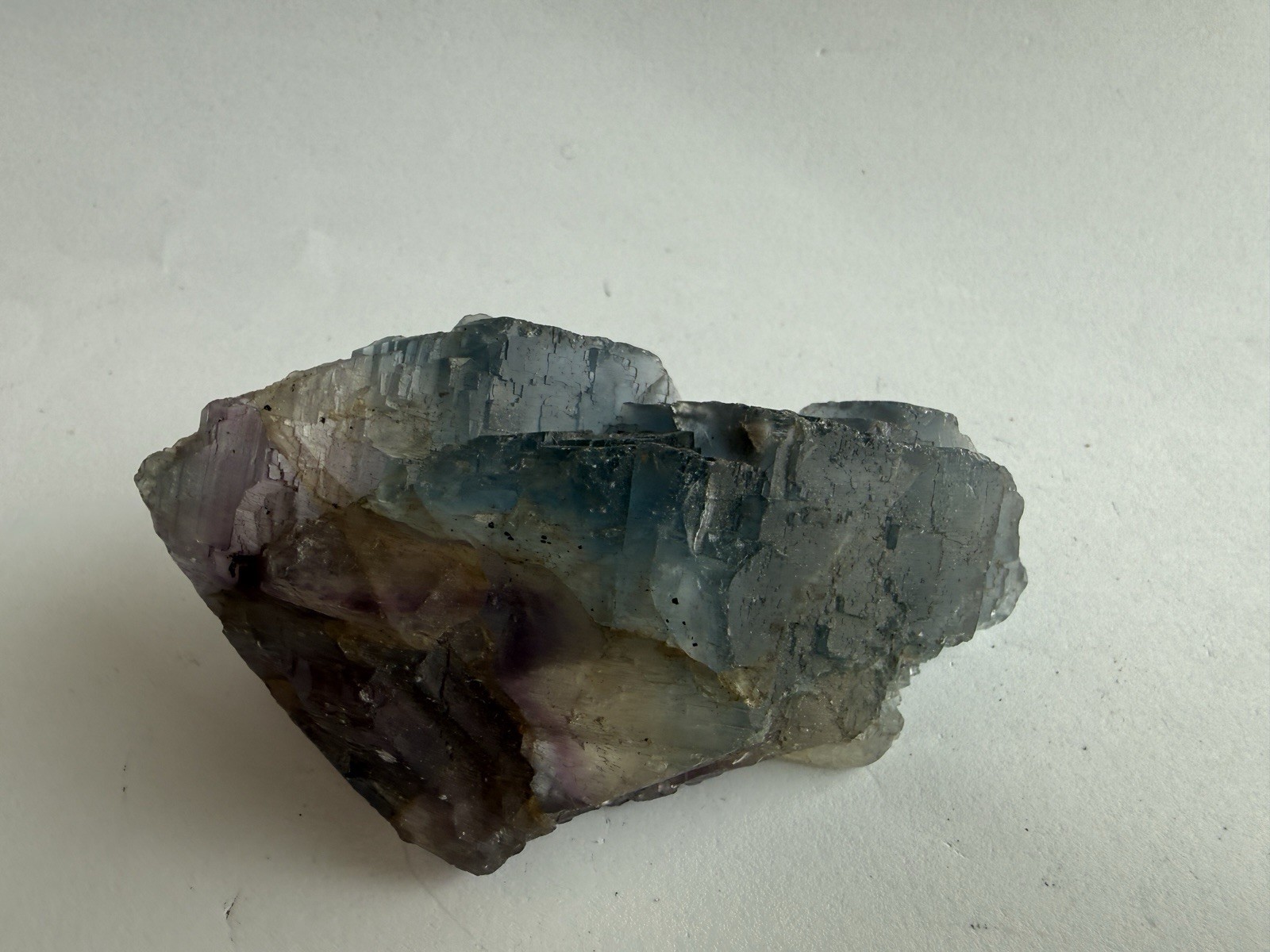 Natural Rainbow Fluorite Crystal Specimen 196g Translucent Purple Blue Green