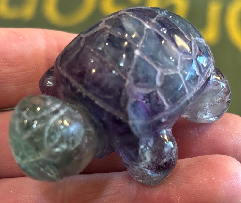 2 1/2” Fluorite Turtle Hand Carved 96.3 Grams