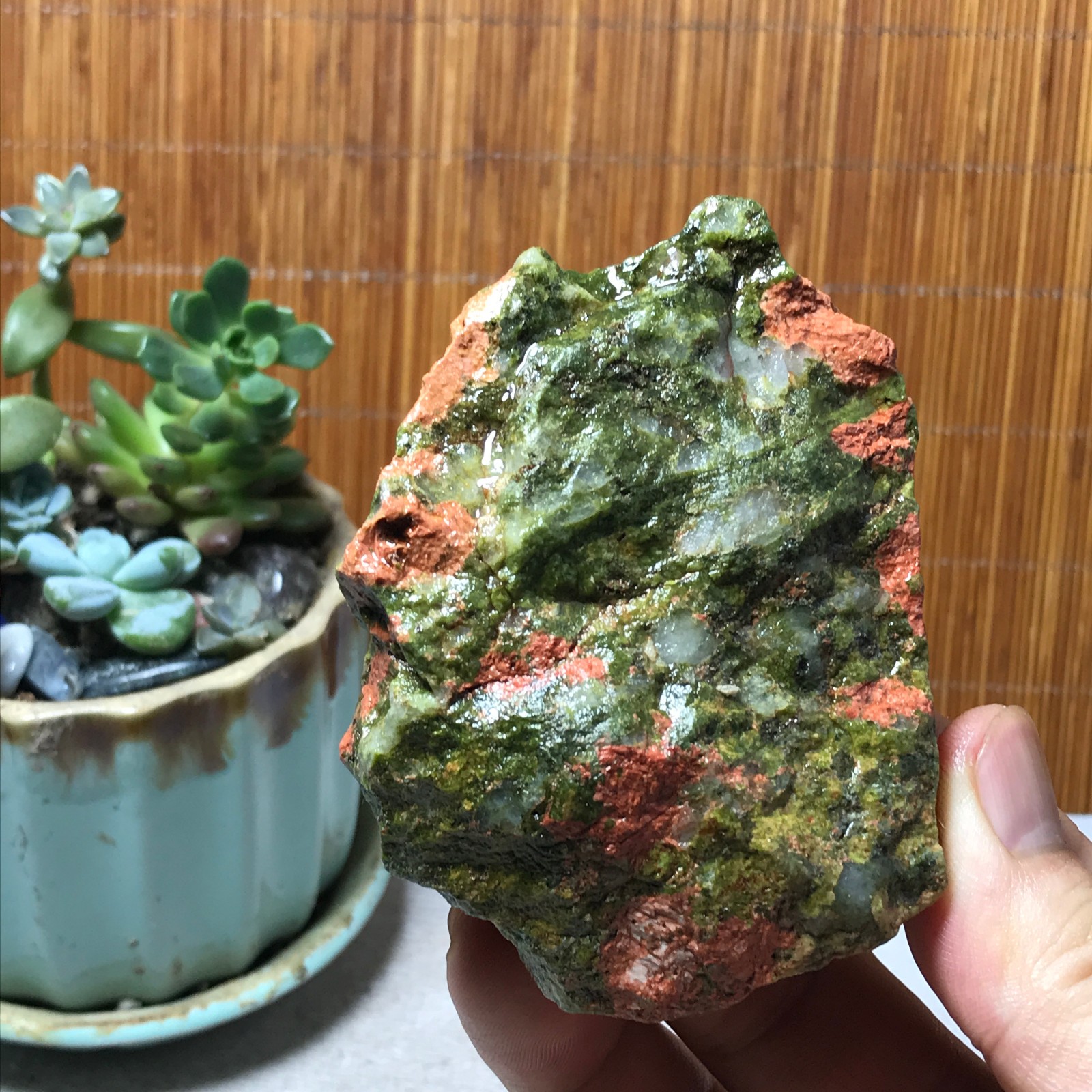 184g Natural Unakite Crystal gemstone Rough Mineral Specimen healing A6349