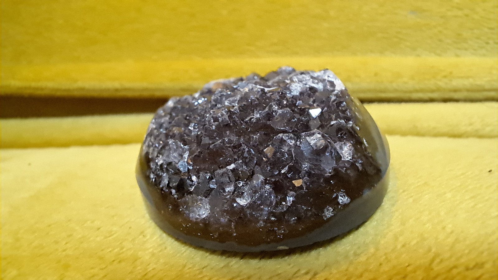 Oval Drusy Agate Stunning Black Geode Sparkling Gemstone Druzy 48mm