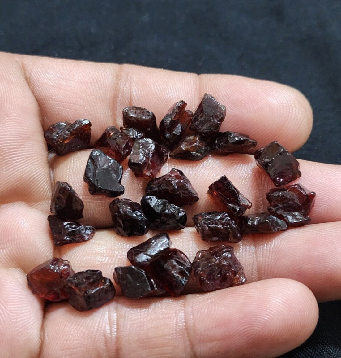 Attractive Red Garnet Rough 25 Pcs Lot Size 9-11 MM Loose Gemstone For Jewelry