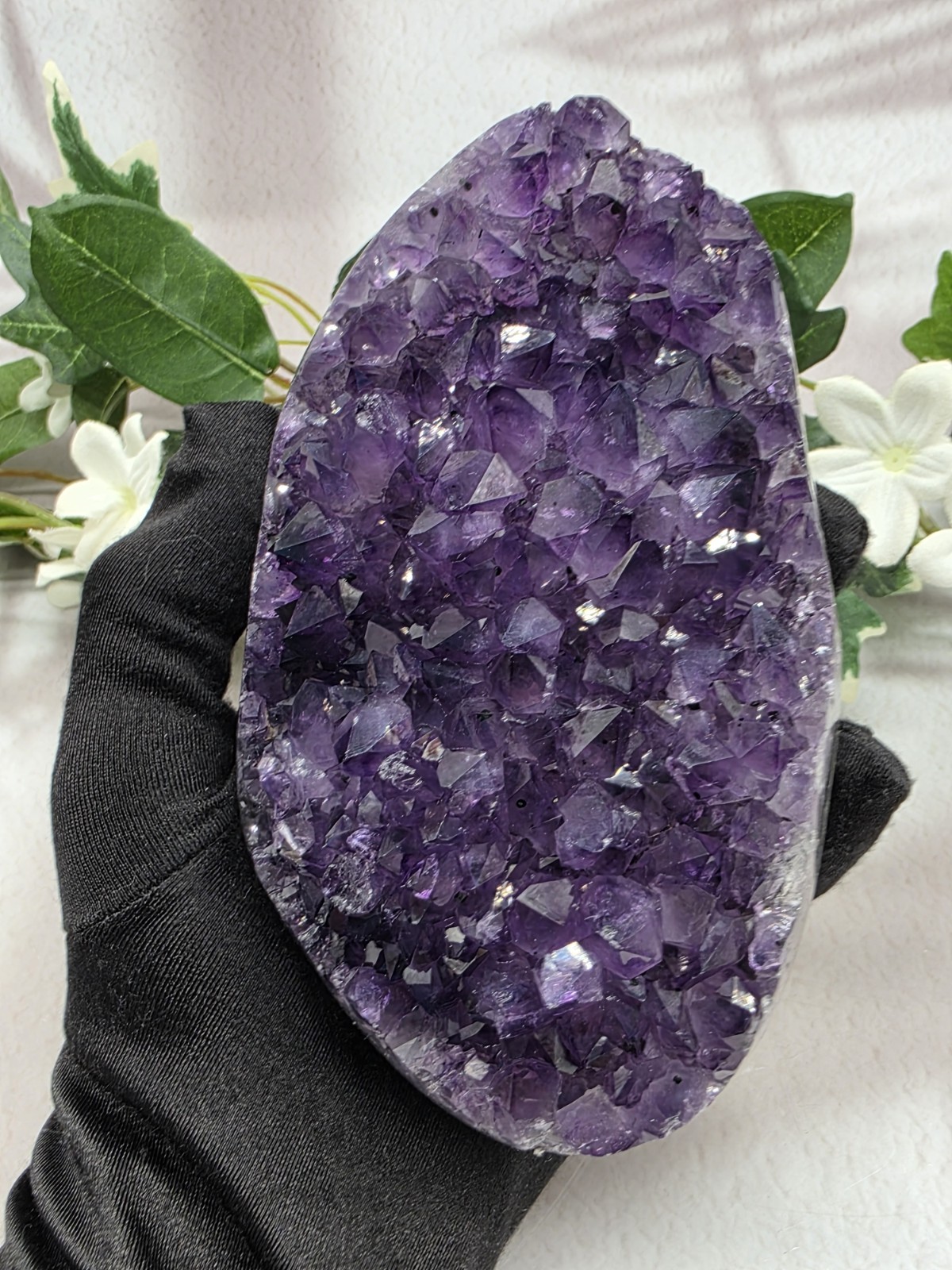 Uruguay Amethyst Geode Crystal Display Piece, Complimentary Utility Stand Inclue
