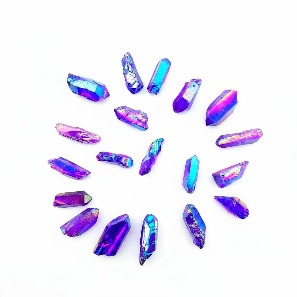 Titanium Purple Aura Crystal Point 25-35mm | Gridding Reiki Stone Jewelry Making