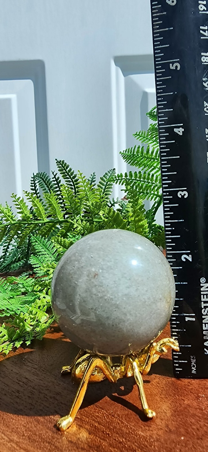 Sage Adventurine Sphere 48 mm 140 grams, 5oz 1-1/2″ in diameter