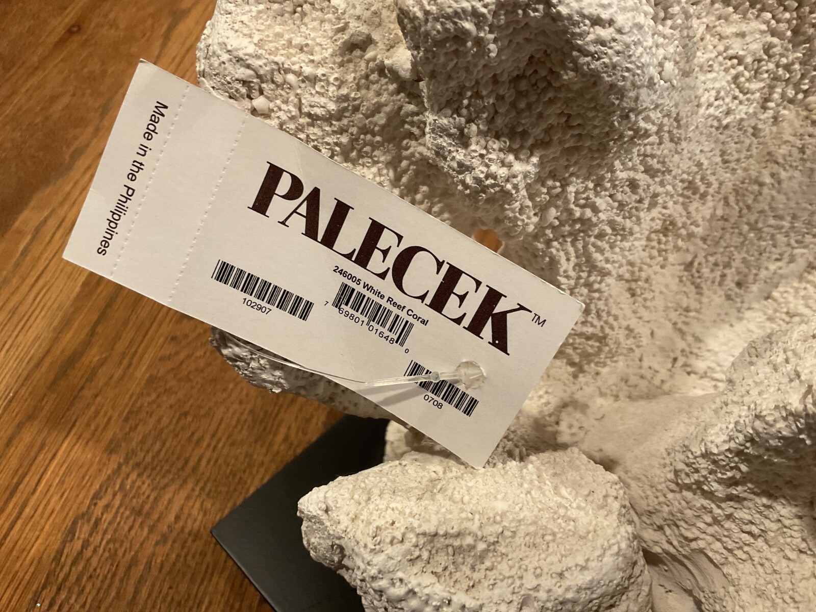 HTF! PALECEK *LARGE* WHITE REEF CORAL SCULPTURE – BLACK LUCITE BASE – NWT