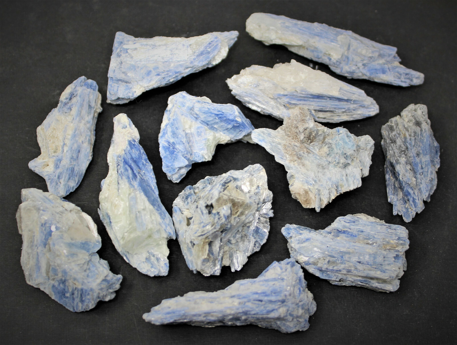 Bulk Large Natural Blue Kyanite in Matrix Crystal Chunks: 9-12 Piece Box Lot