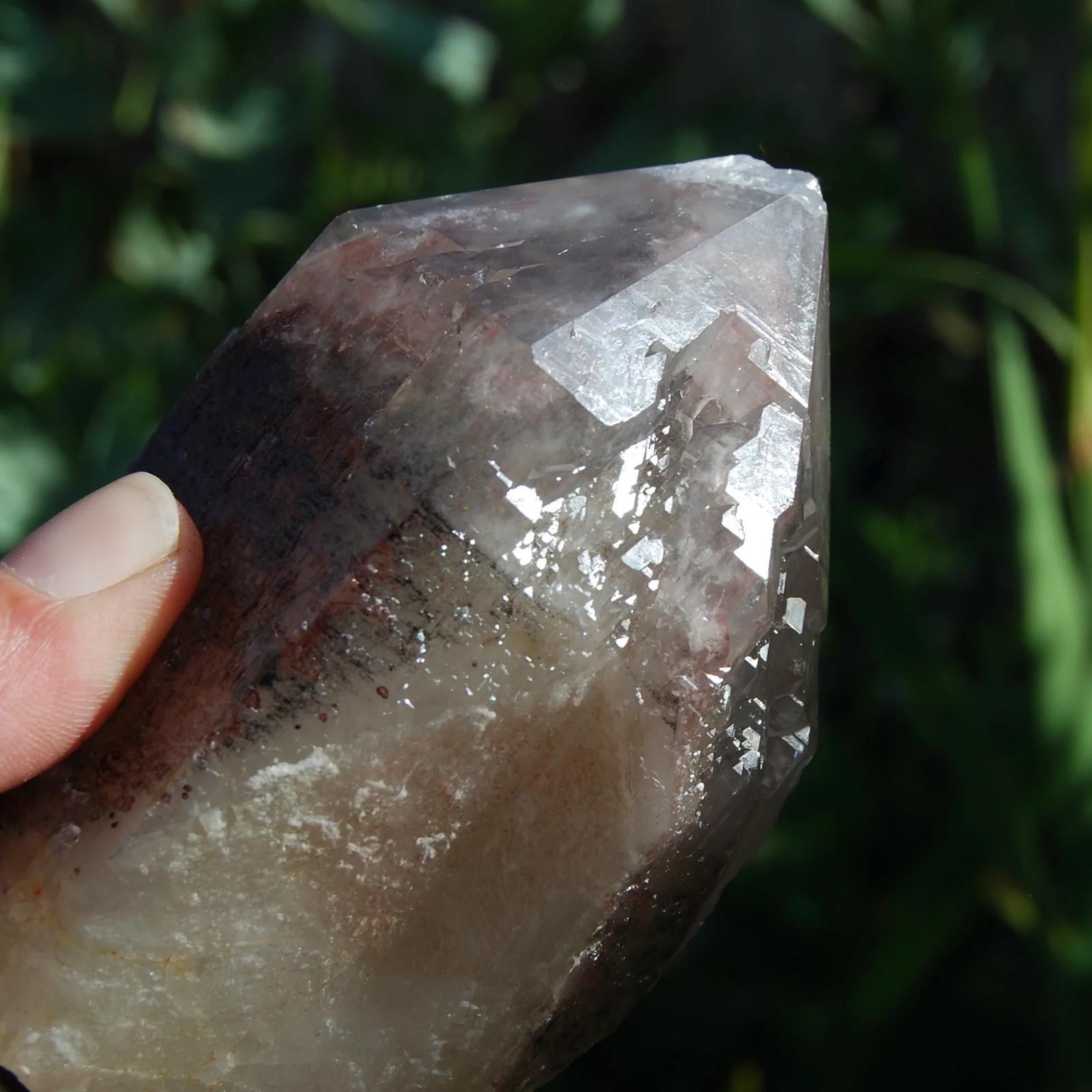 4.25in 1lb XL Hematoid Quartz Crystal Cathedral Point, Record Keepers, Raw Red H