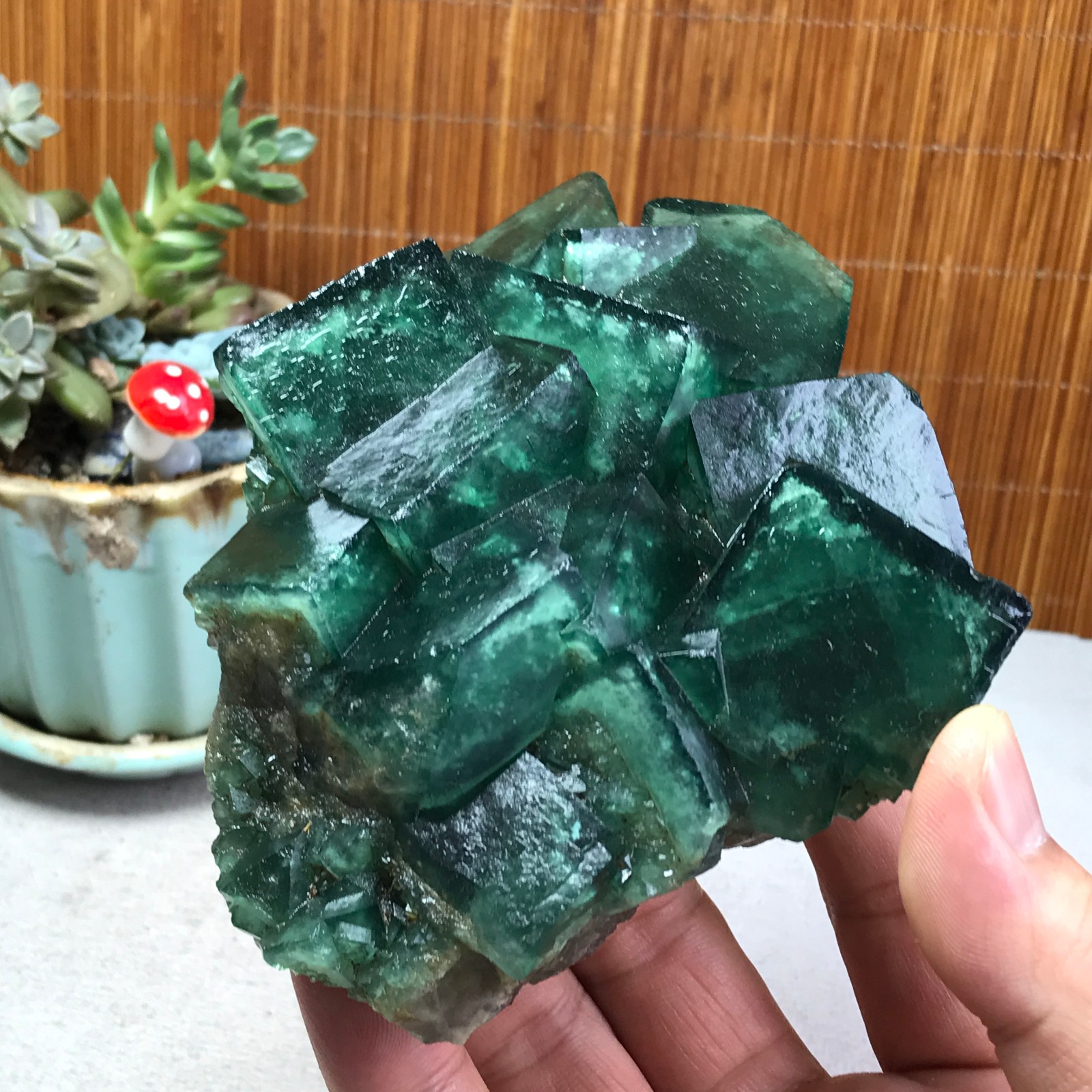 105-95-38mm Rare Natural Green Calcite fluorite Mineral Specimen 598g A6173