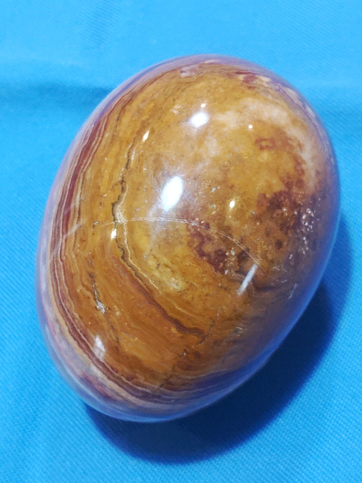 Banded Onyx Egg Natural Stone Polished Agate 9oz Mystic Stone Healing With Stand