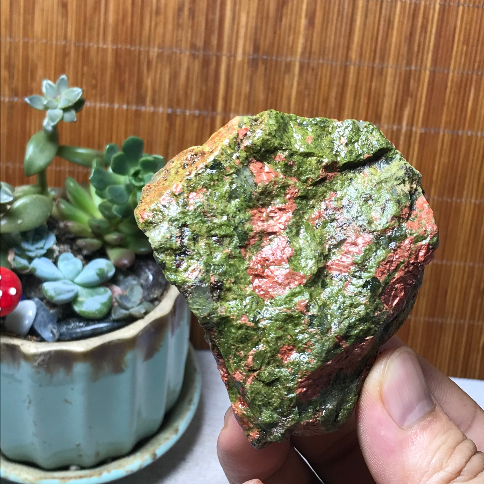 168g Natural Unakite Crystal gemstone Rough Mineral Specimen healing A6351