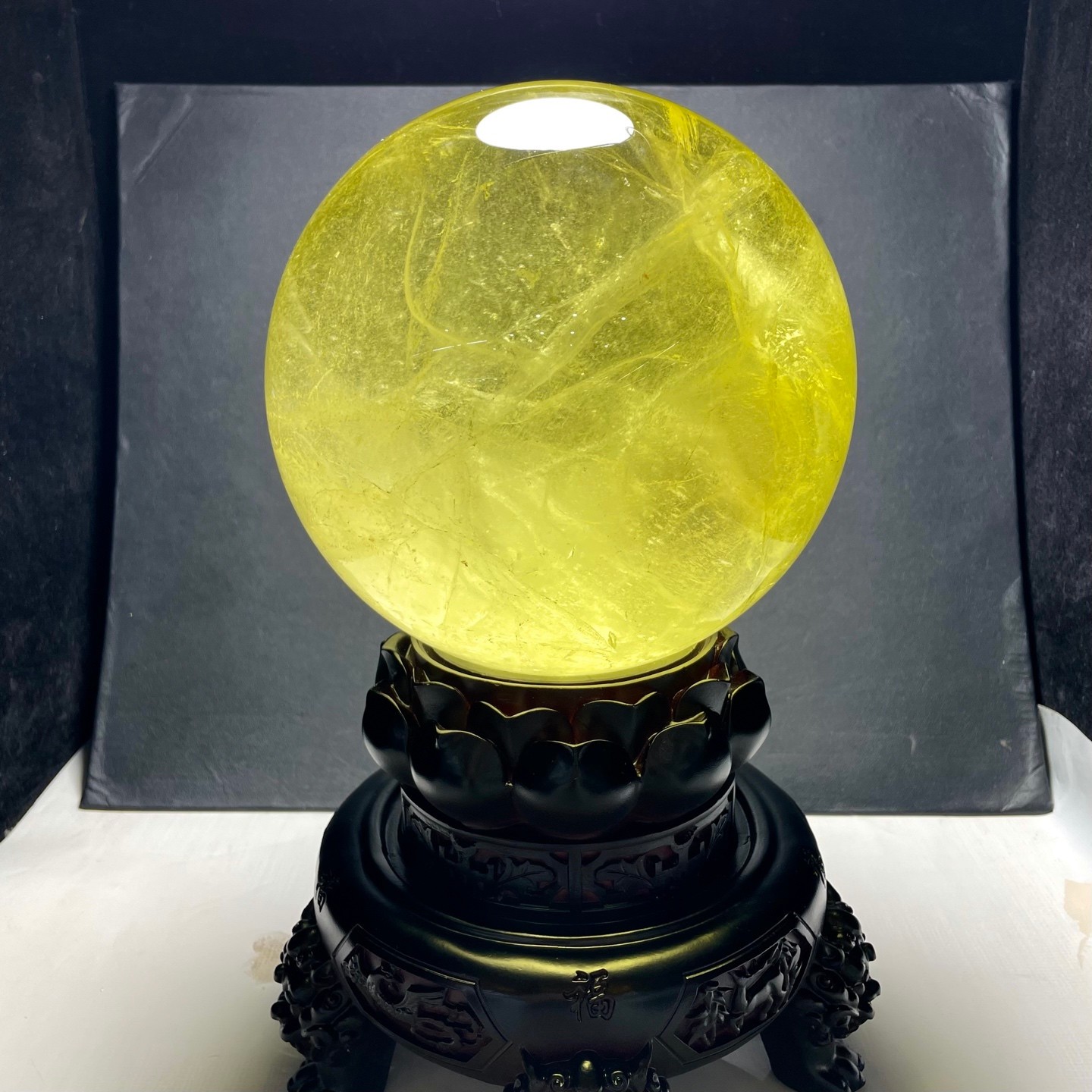 21LBTop Natural Citrine Sphere Quartz Crystals Reiki Ball Gems Decorate Gift