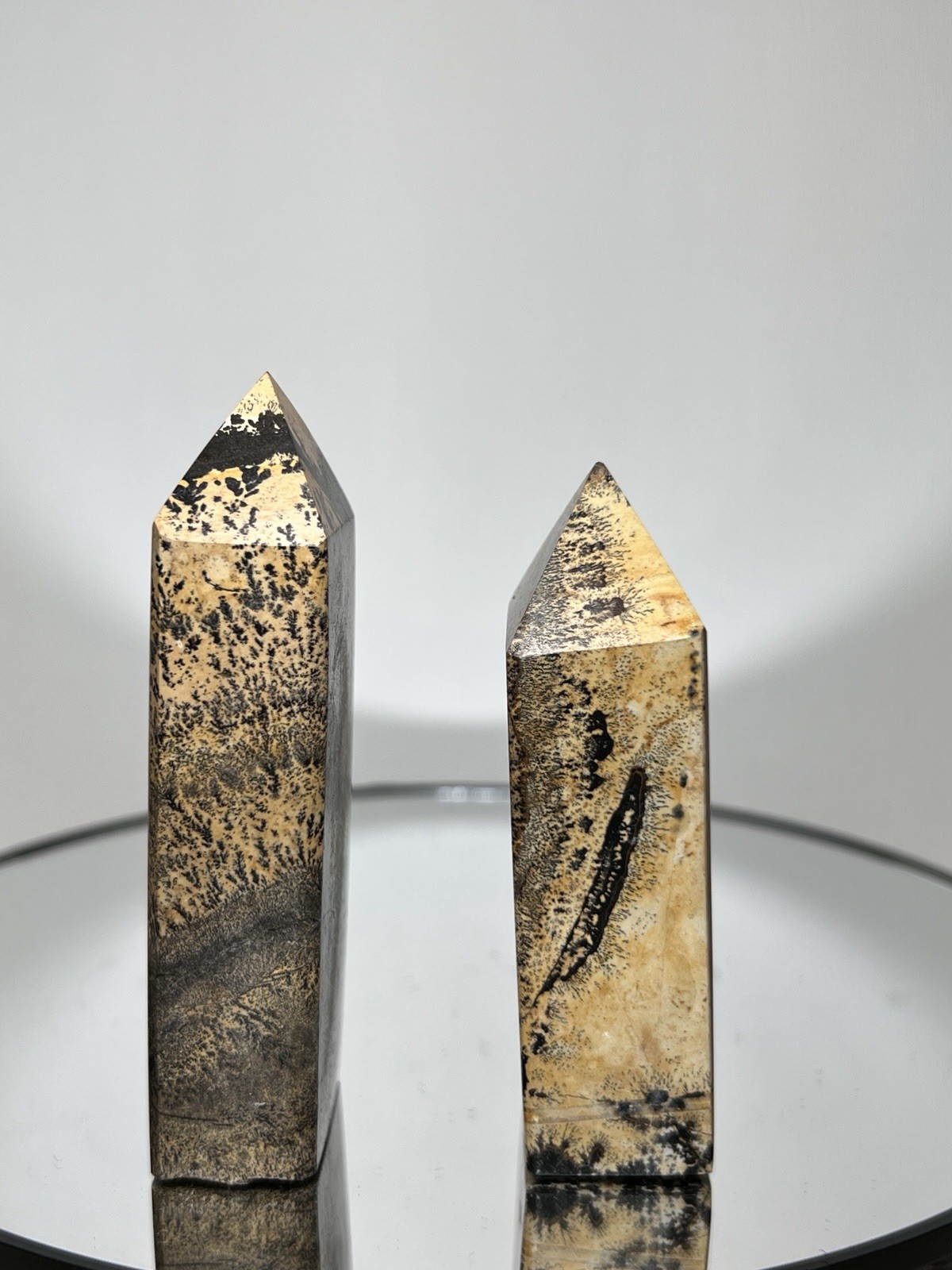 Picture Jasper 3 Piece Set – 2 Towers & Slab w/holder – Measurements In Photos
