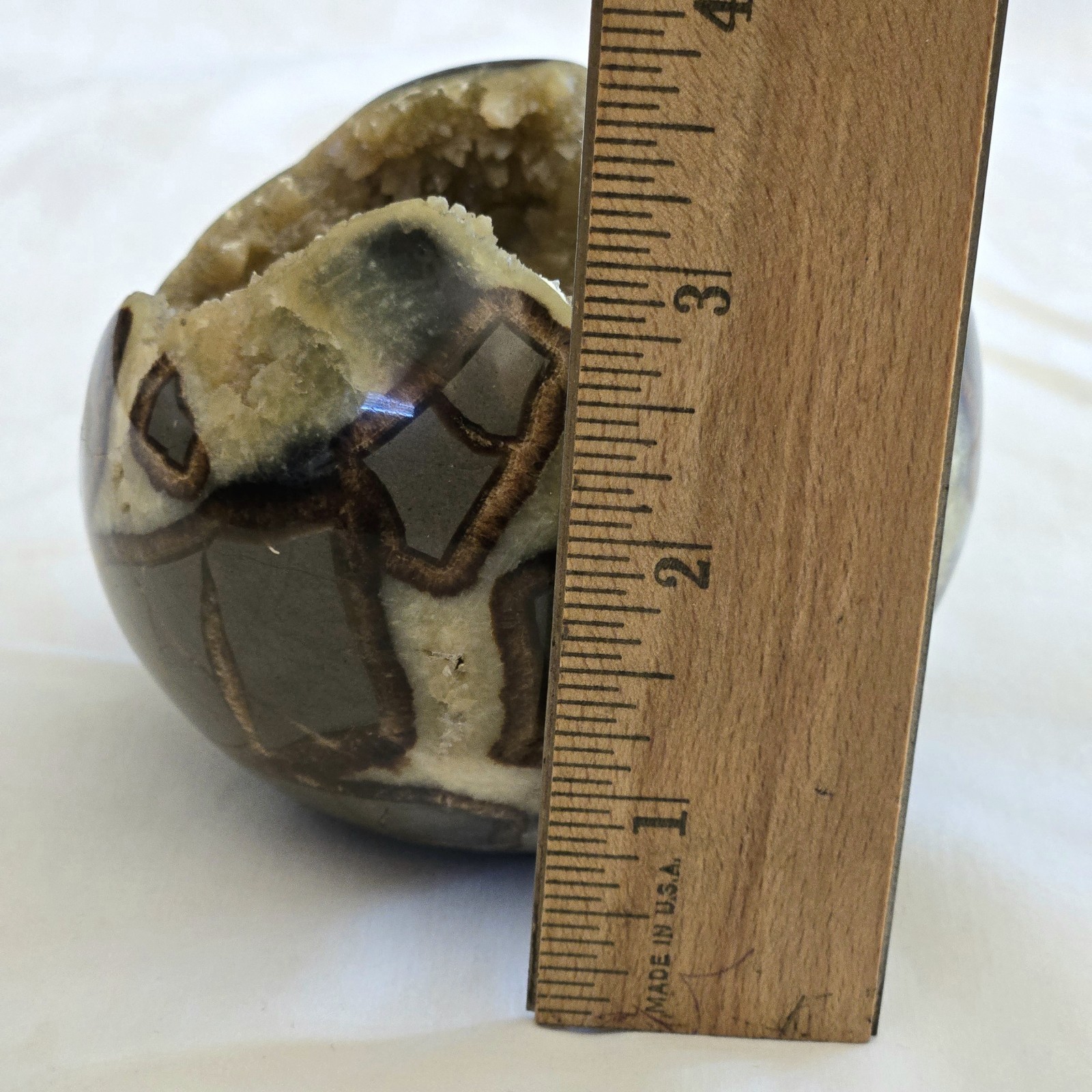 Geode Nodule Opened Polished 3 1/2″ Diameter Approximately Unbranded No Location