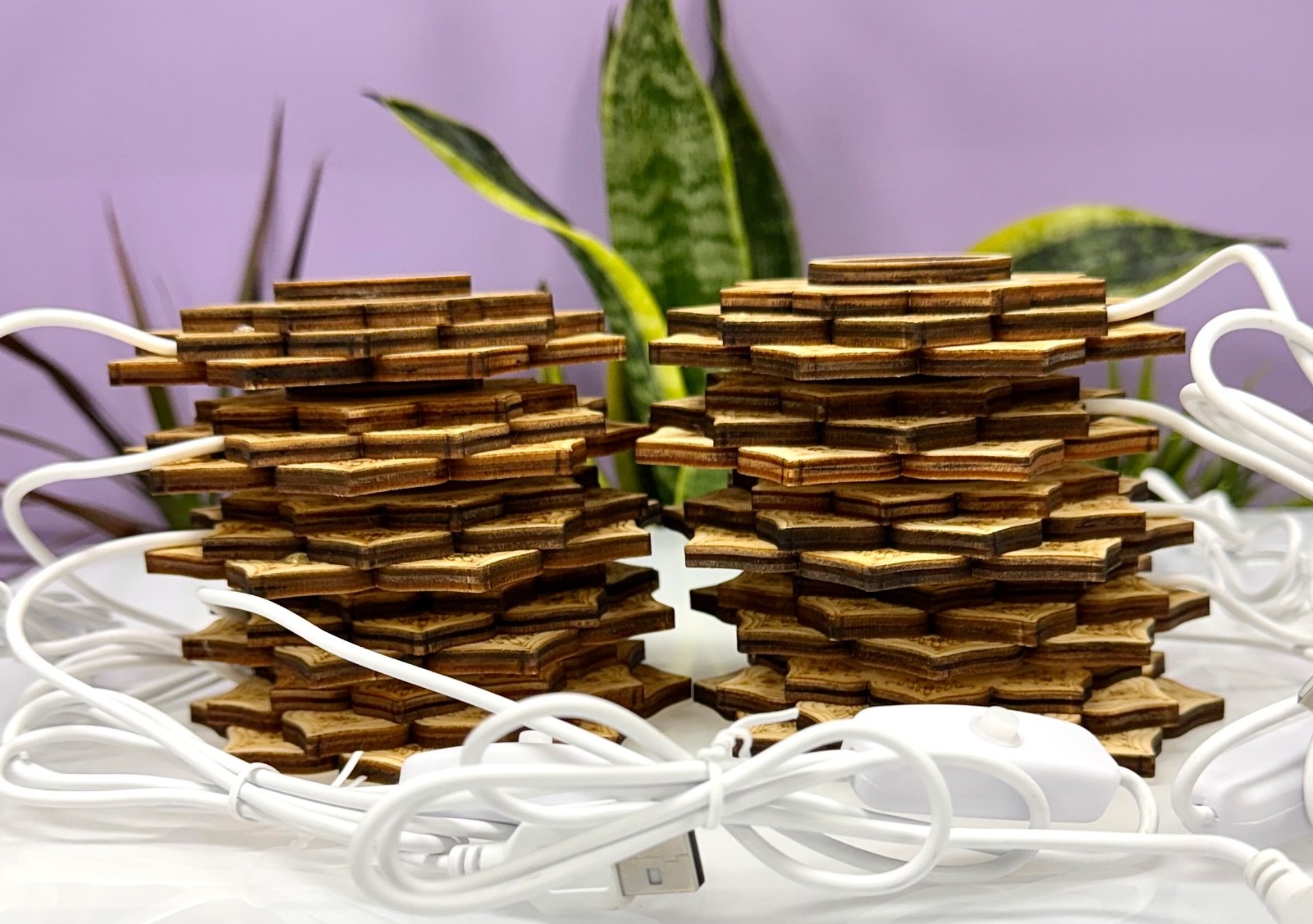 Wholesale Lot 10Pcs USB powered Wooden LED Light Stand 6cm