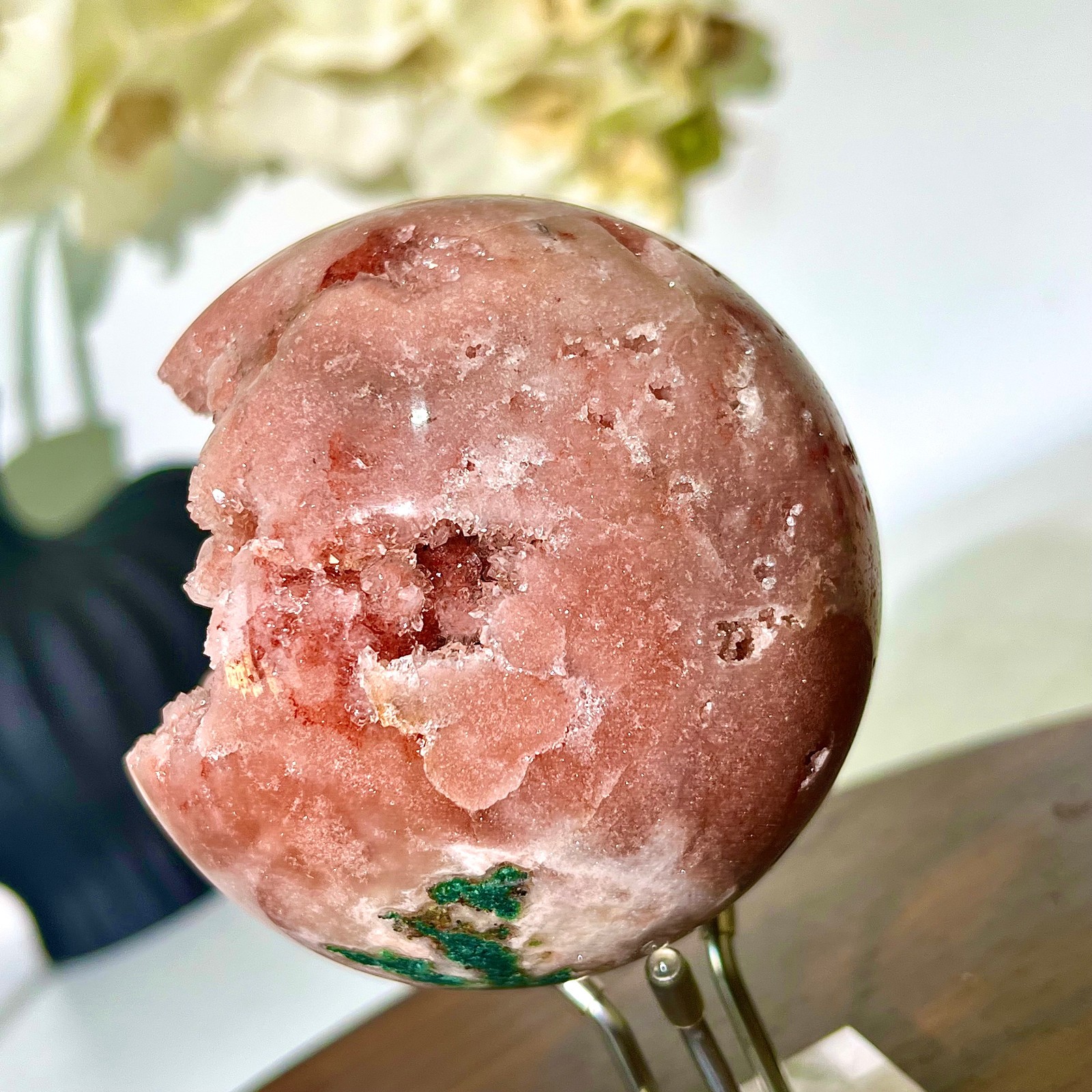 1.36LB Natural Purple Pink Crystal Advanced Cave Spherical Spiritual Decoration