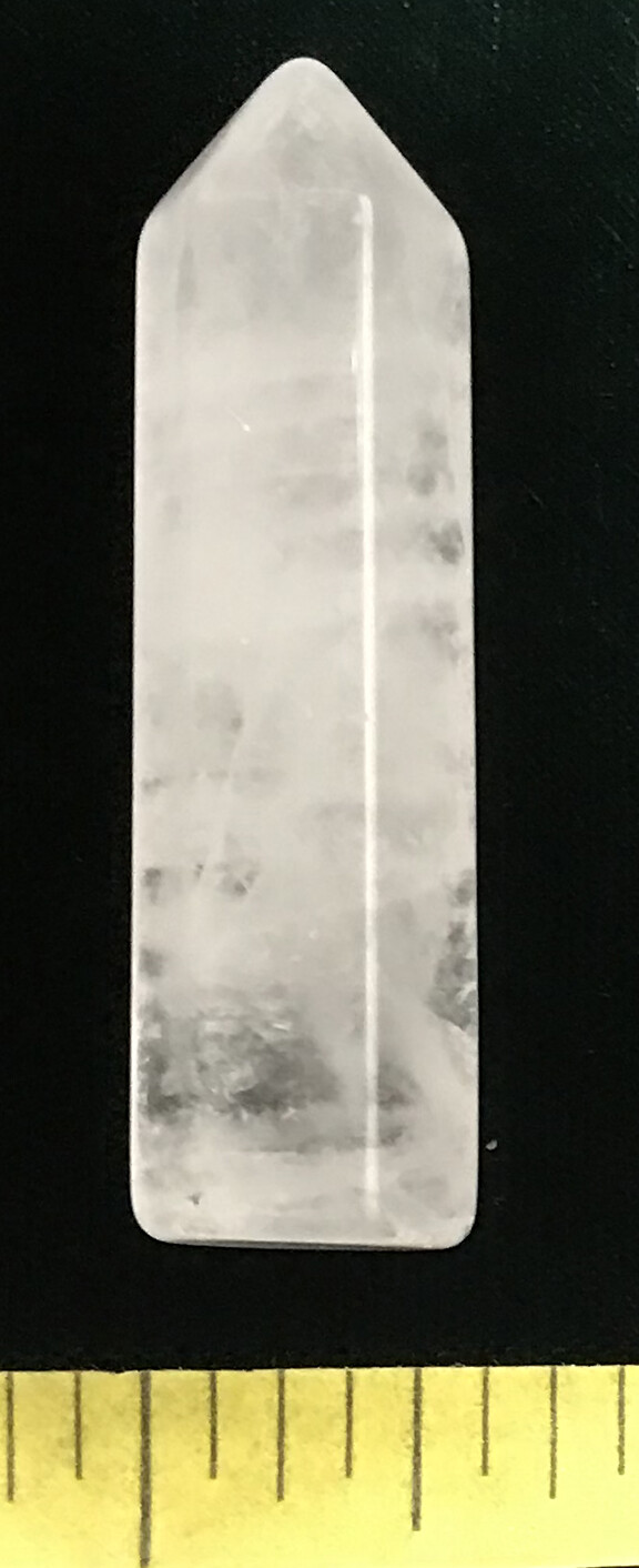 QUARTZ CRYSTAL polished tiny tower obelisk. 2-1/8 tall by 1/2″ wide.