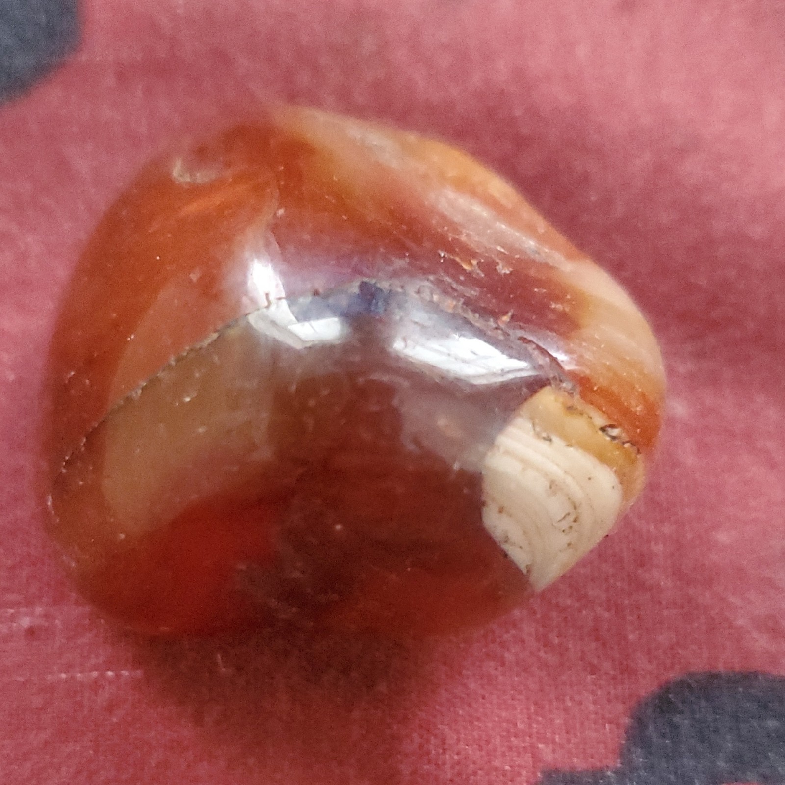Tumbled Banded Brown and White Crystal Stone Mineral Specimen Collectible