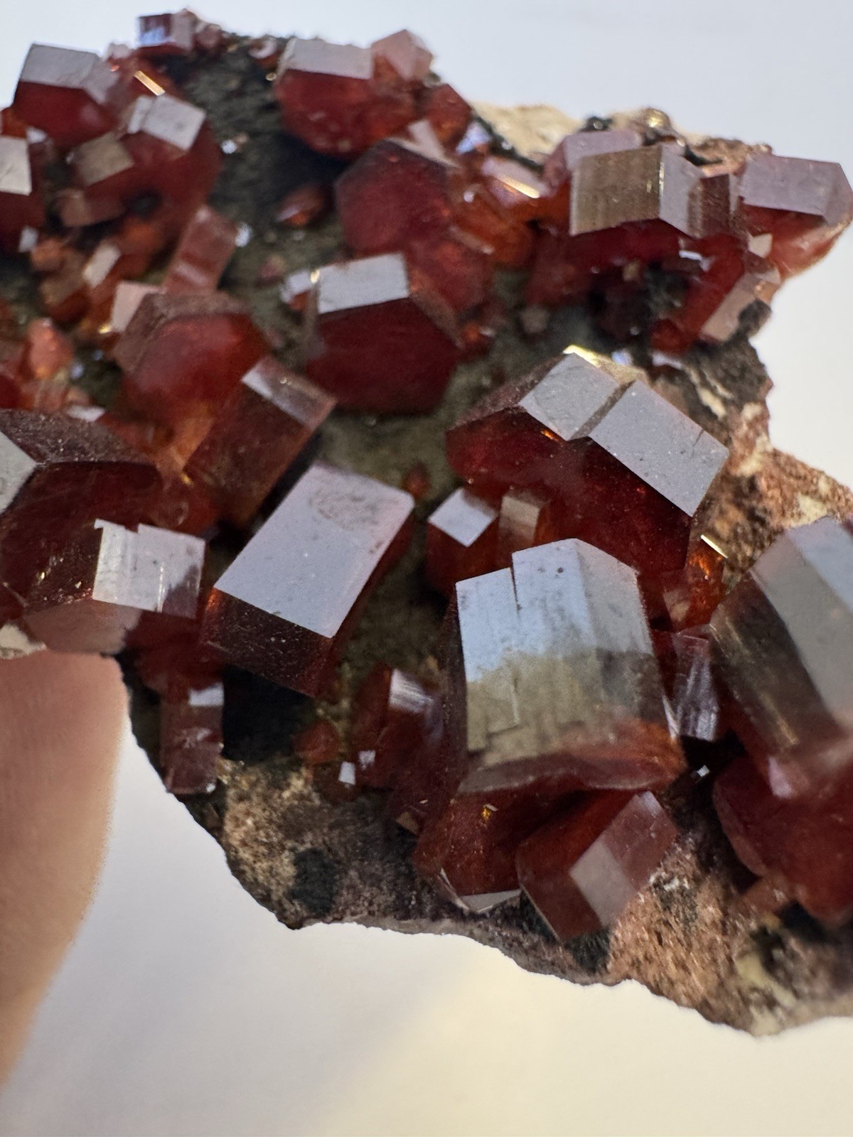 Vanadinite On Matrix, Mibladen, Morocco, Excellent Crystal Form