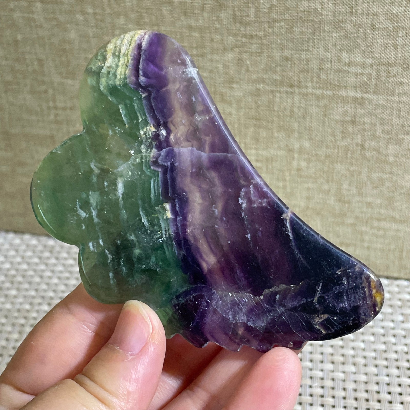 74g Natural beautiful Rainbow Fluorite Crystal Rough slices stone specimens
