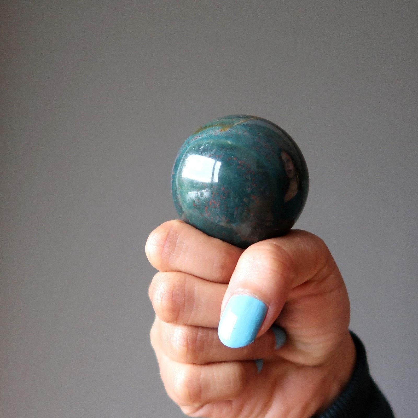 Bloodstone Sphere Crystal Ball Indian Heliotrope Gemstone Green 2.0-2-5 inch