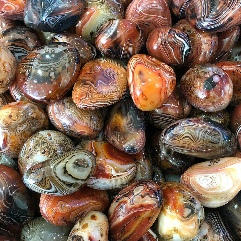 20-100MM Natural Silk Banded Lace Agate Crystal Sardonyx Carnelian Quartz Stone
