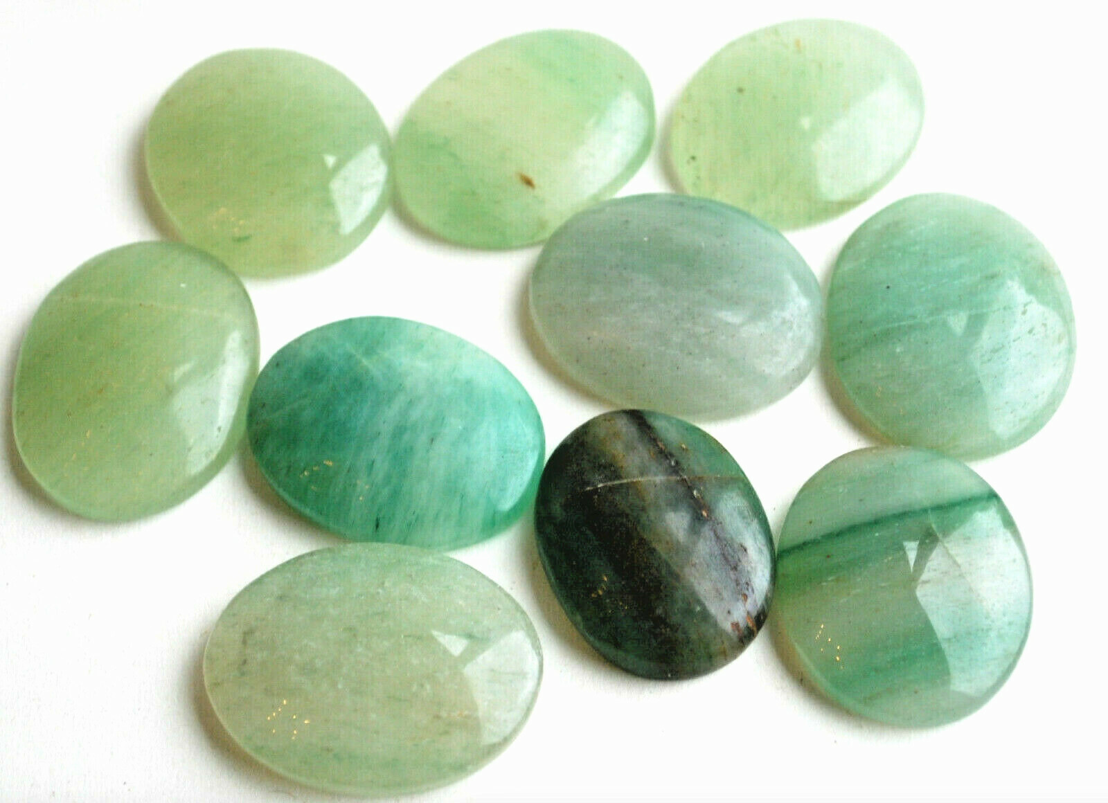 Natural Jade Palm Stone Green Rock Crystal Healing Reiki Polished Worry Stone