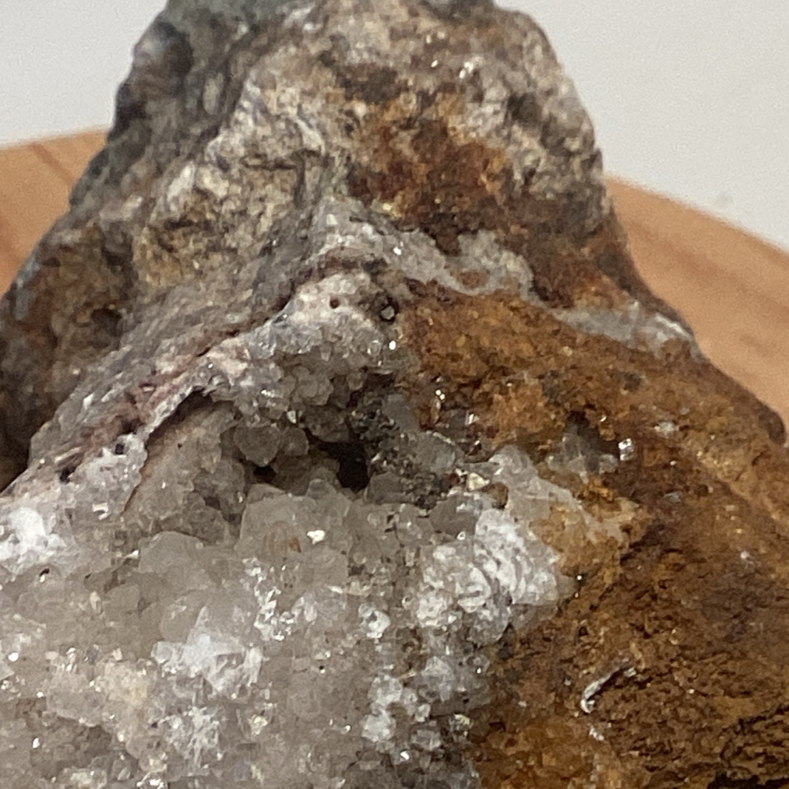 Brown and White Crystal Mineral Specimen .Q
