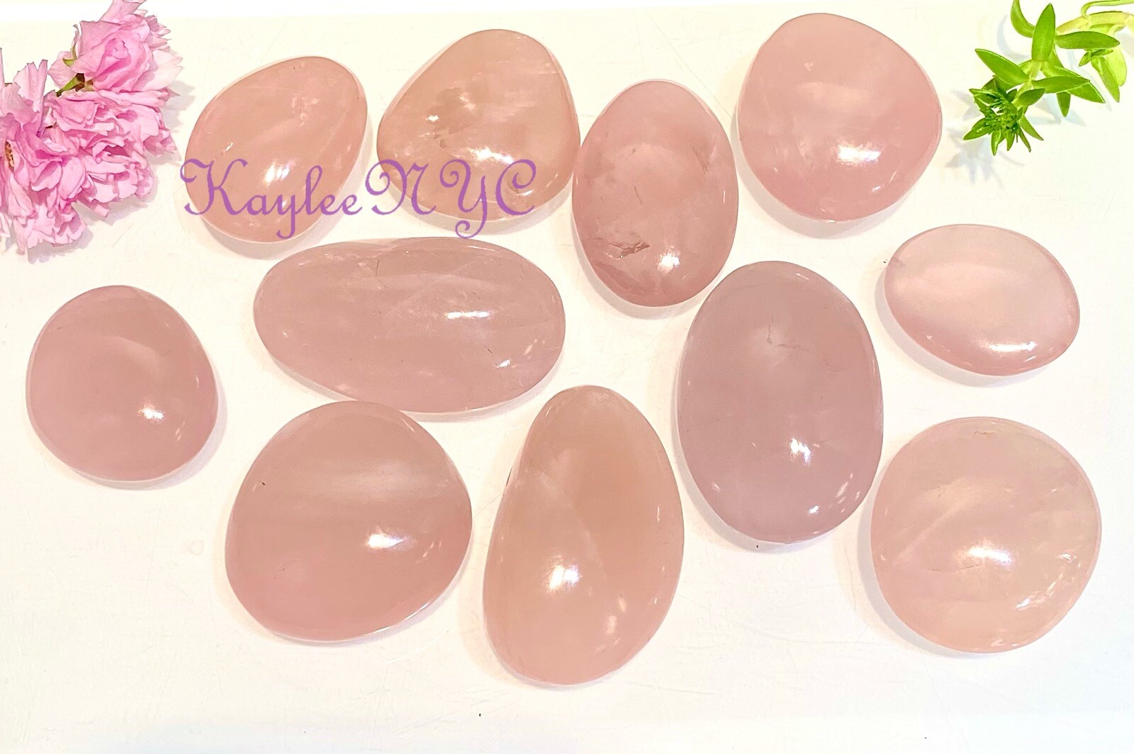 Wholesale Lot 2 Lbs Natural Rose Quartz Palm Stone Crystal Healing