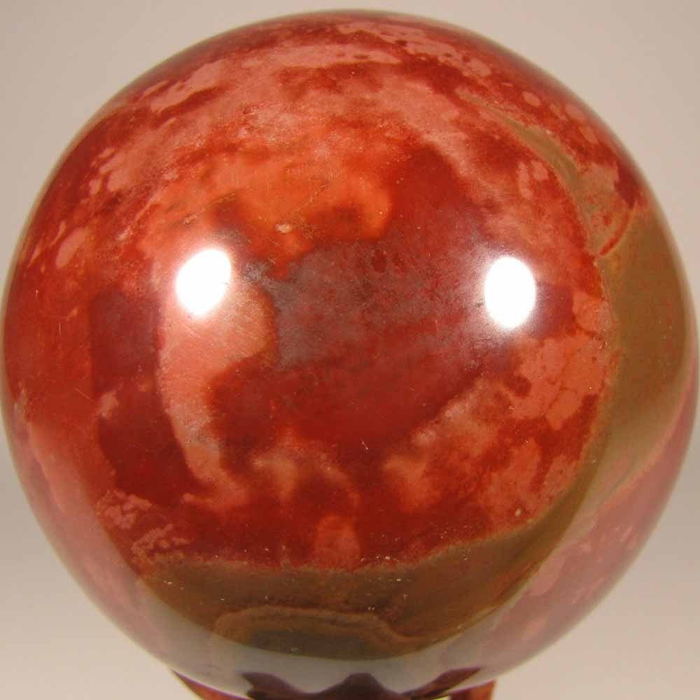 3″ POLYCHROME JASPER Gemstone Sphere w/ Stand – Madagascar – 76mm – 1.3 lbs.
