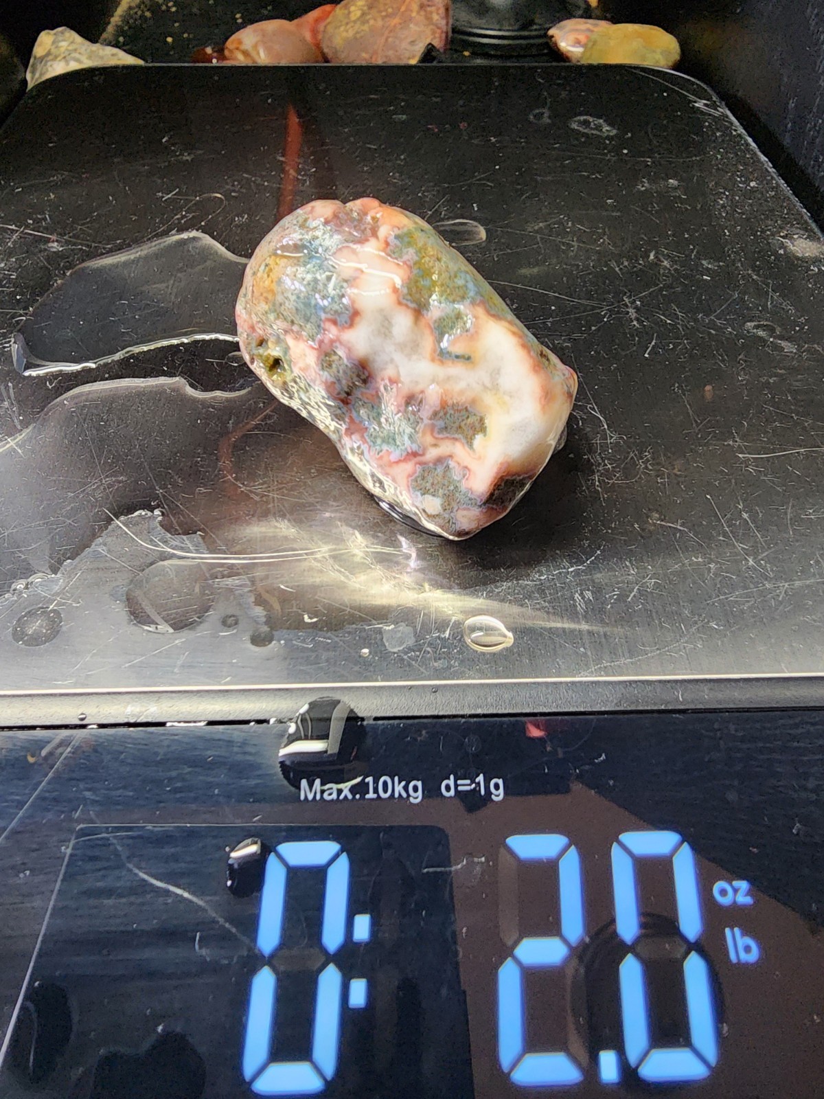 Rare Lake Superior Orbicular Moss Agate – Pink Blue & Green Chalcedony – 2.0 oz