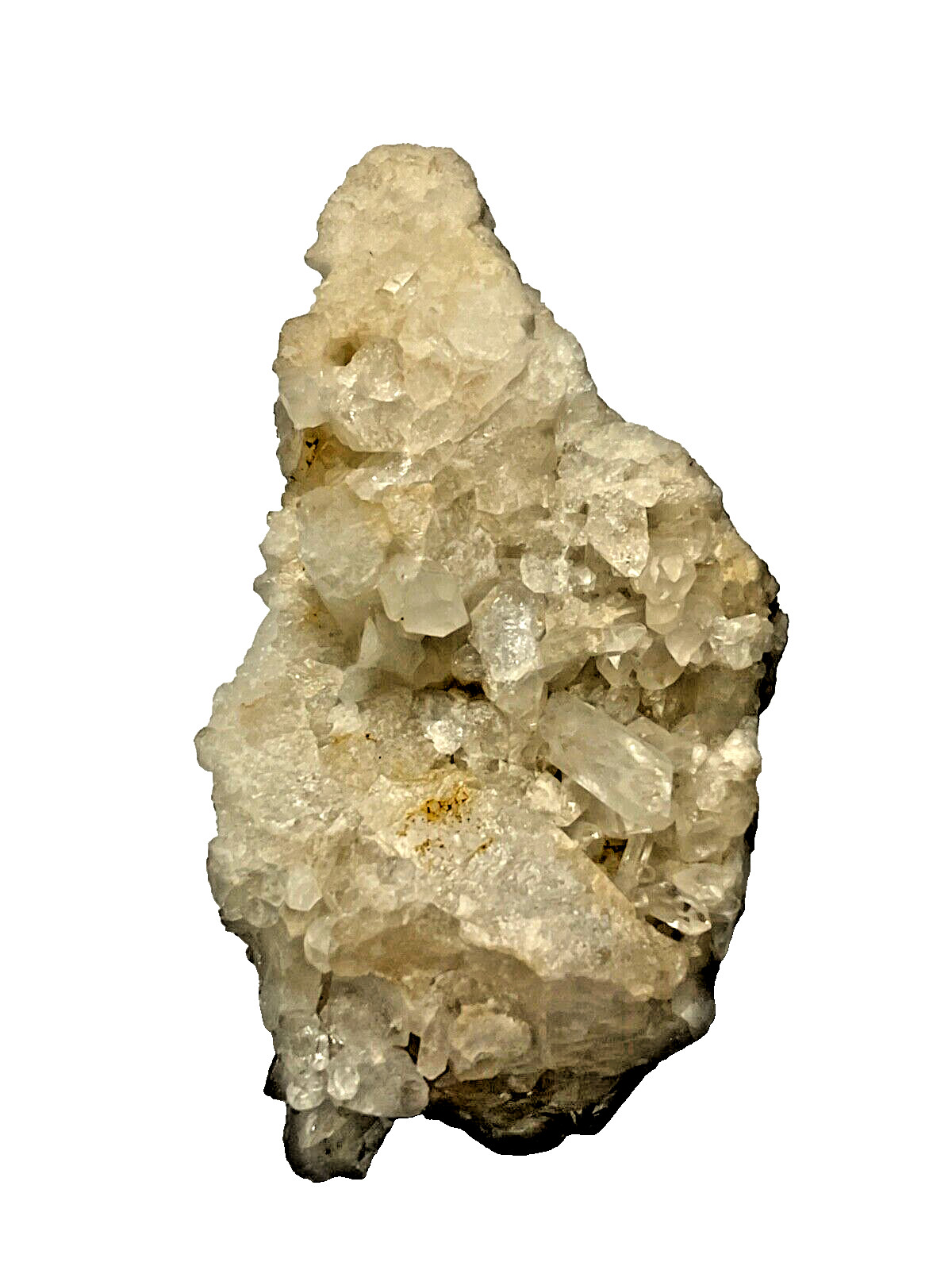 Natural Quartz Clear Cluster Crystal Geode, 3.5″ x 1 5/8″ x 1.5″, 114G