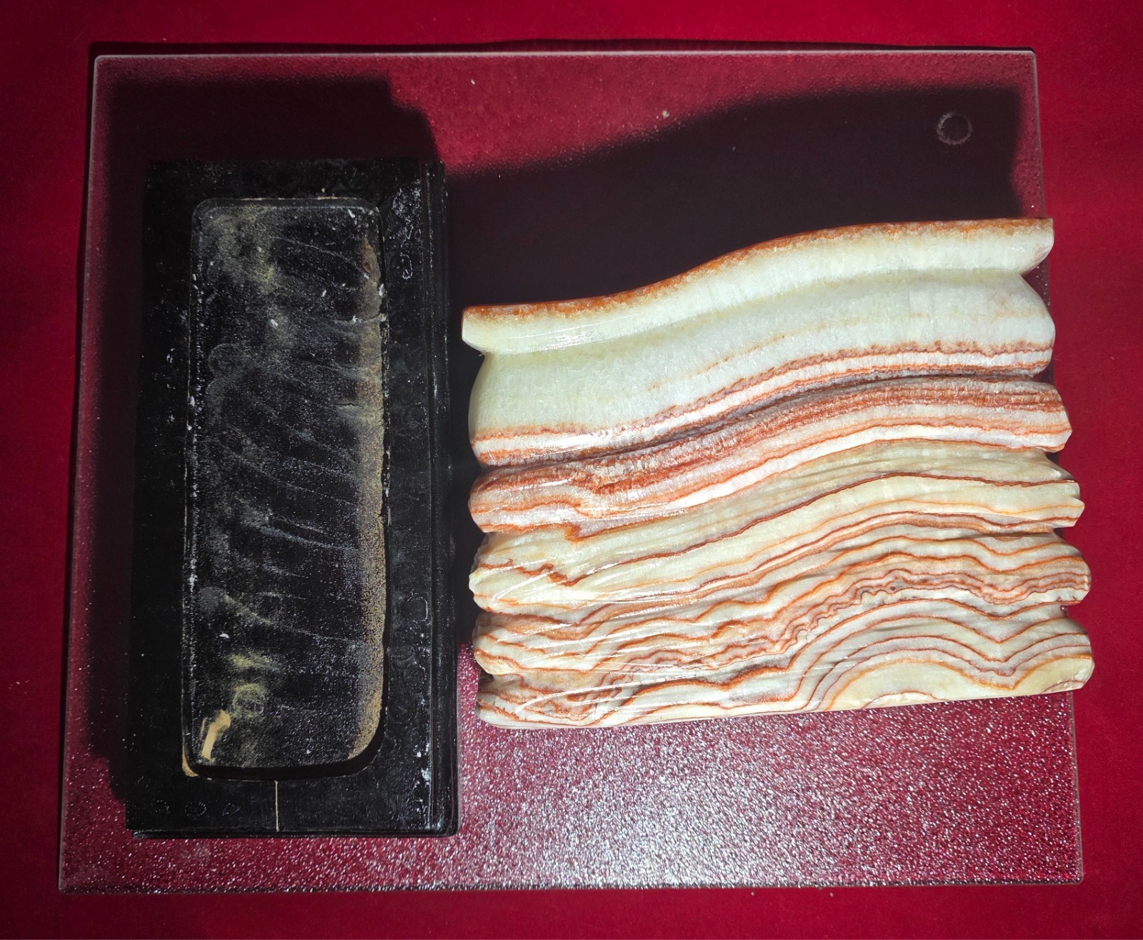 9.44 Lb Pork Stone Meat Specimen Crystal Rough w/Holder Display Reiki Healing