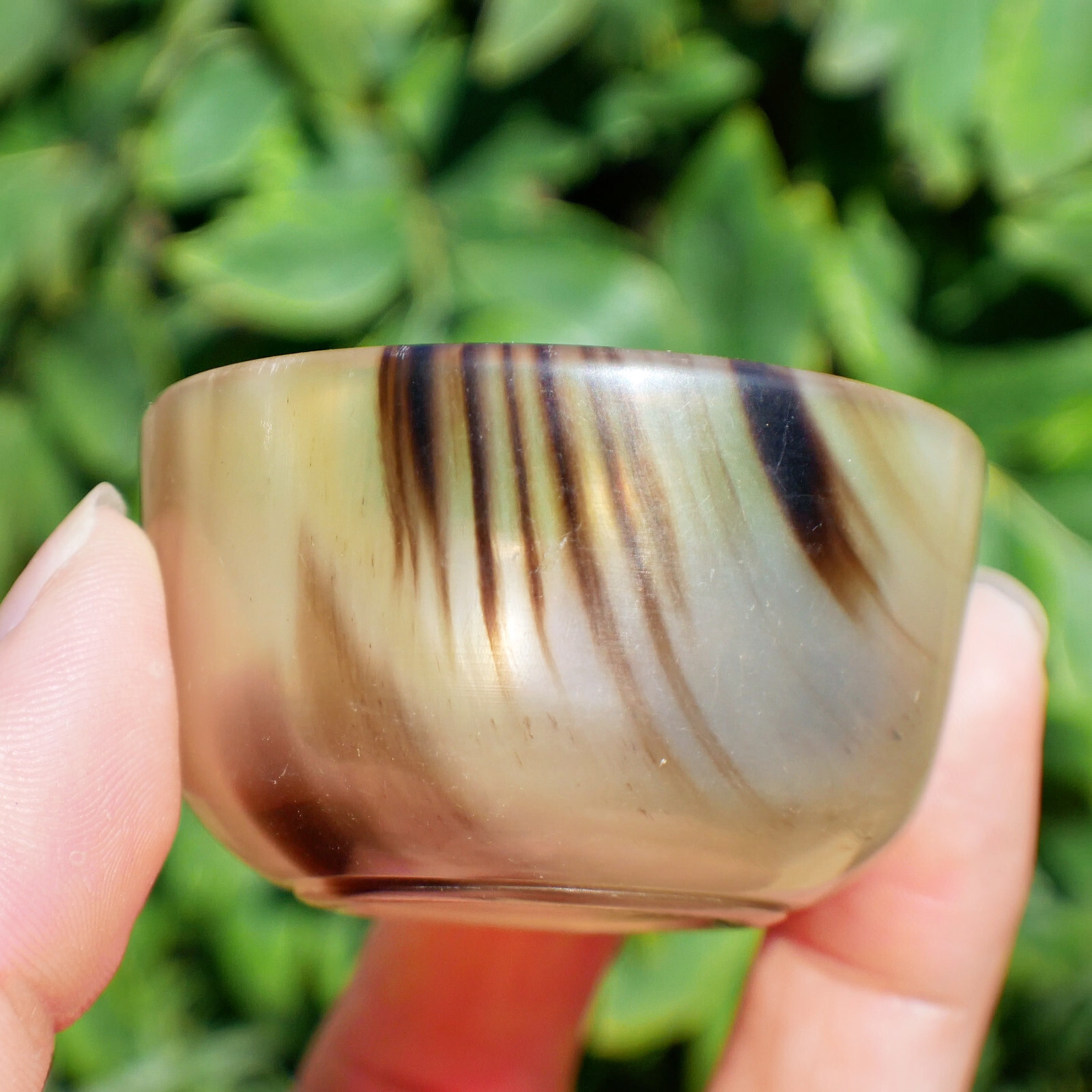 Natural Ox Horn Bowl Gemstone Crystal Quartz Dish Healing Sacral Chakra Reiki 1p