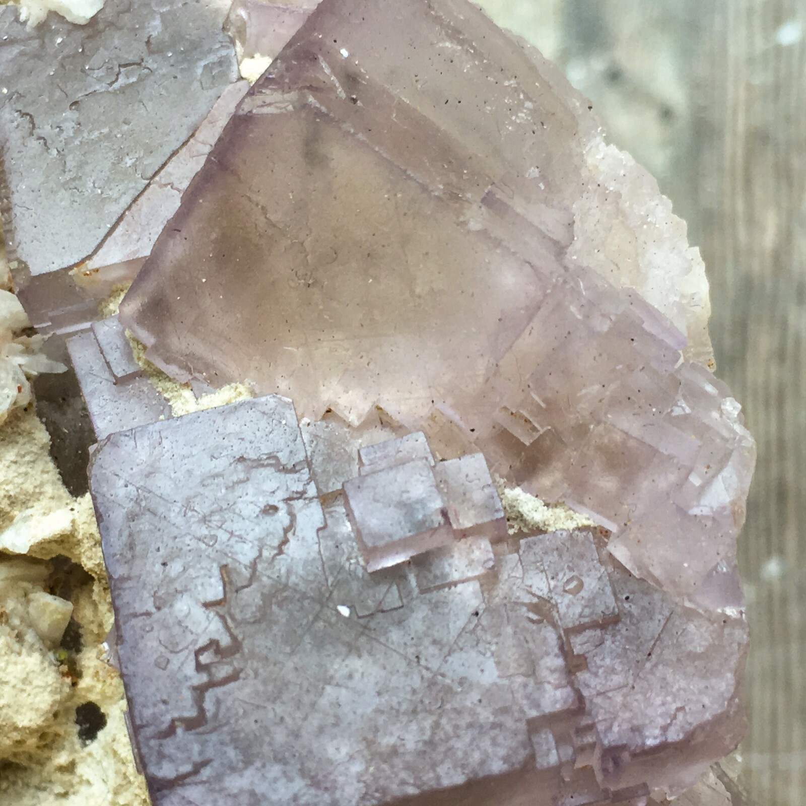Purple (Lilac) Fluorite Crystal Cluster w/ Baryte: 3.8″ Long; 13.9 oz (394 g);