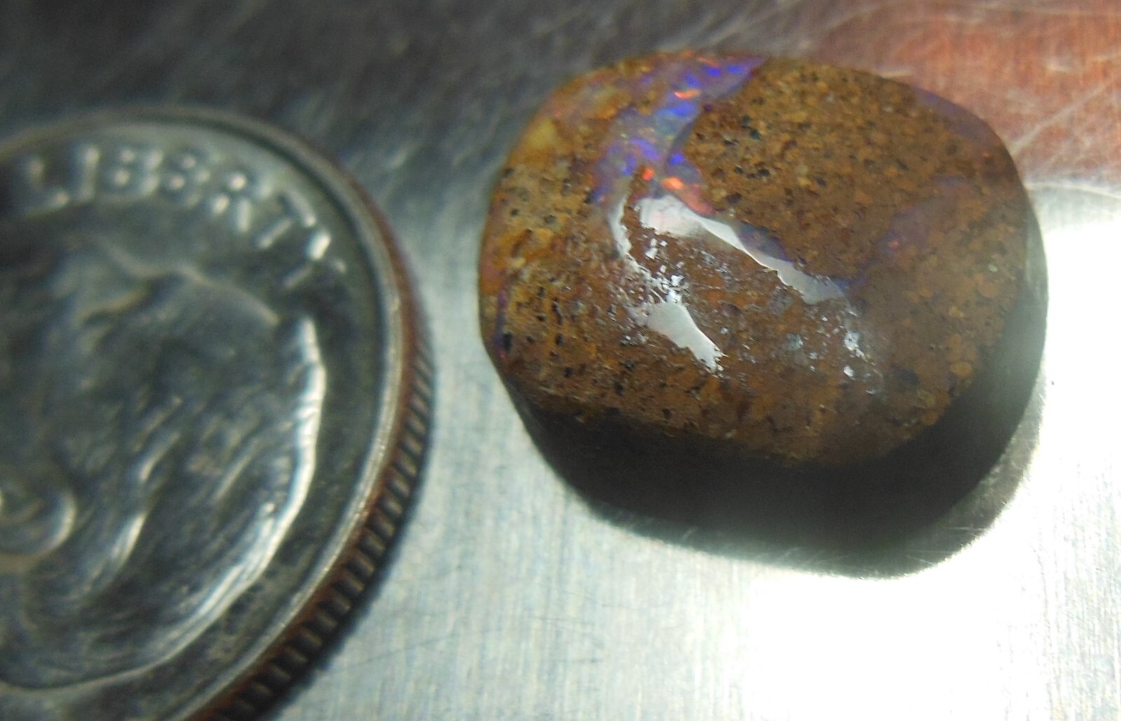3.75ct Australian Boulder Opal, Natural Matrix, Stone, Rock Collector Piece