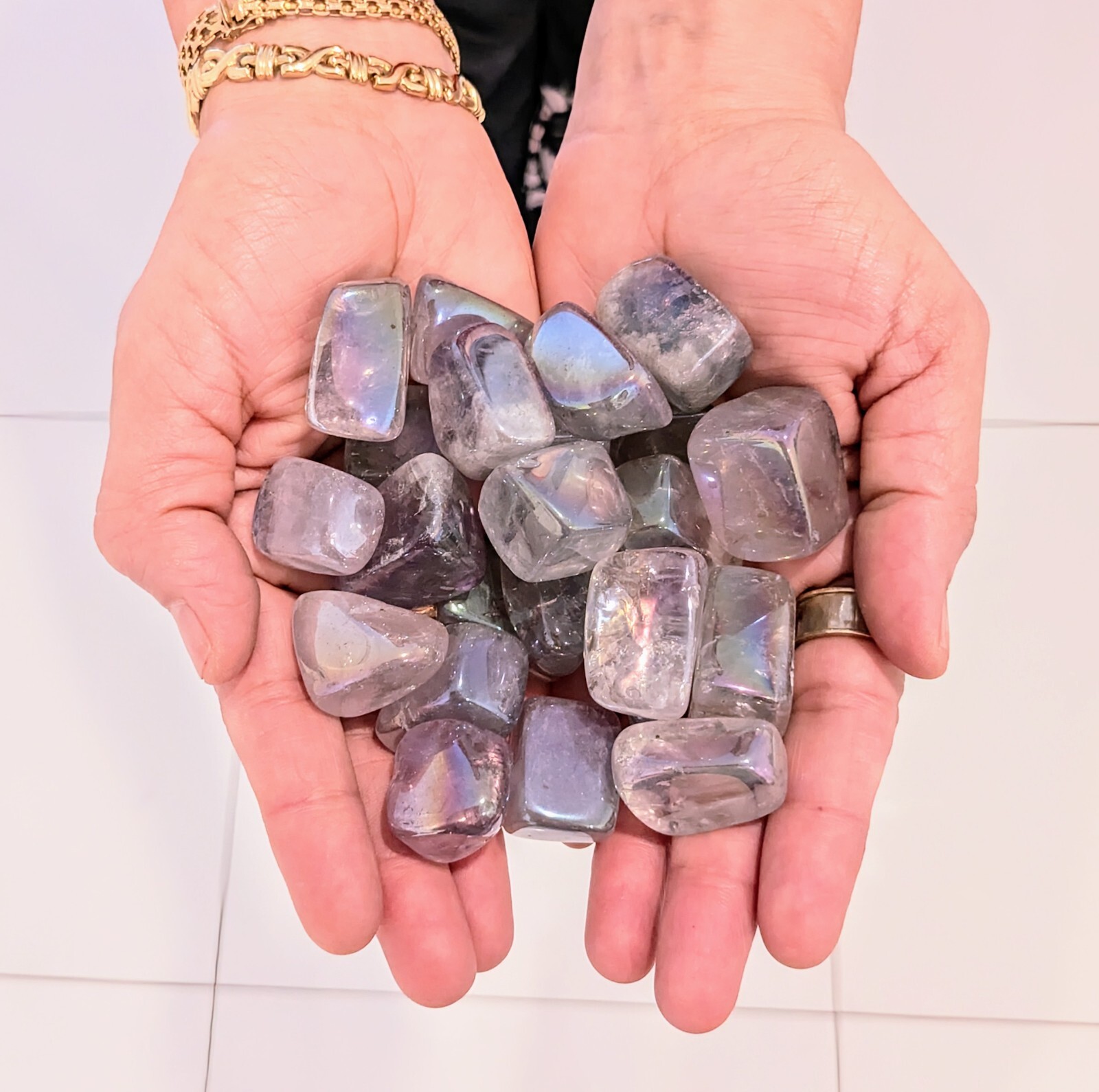1/2 lb. Angel Aura Amethyst Connect With Guardian Angels 13-16 Piece Bag