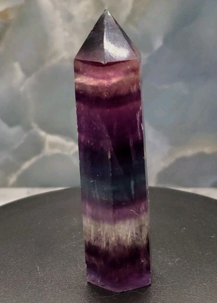 Natural Fluorite Generator / Obelisk, 3.37″ (Fluorite Tower, Rainbow Fluorite)